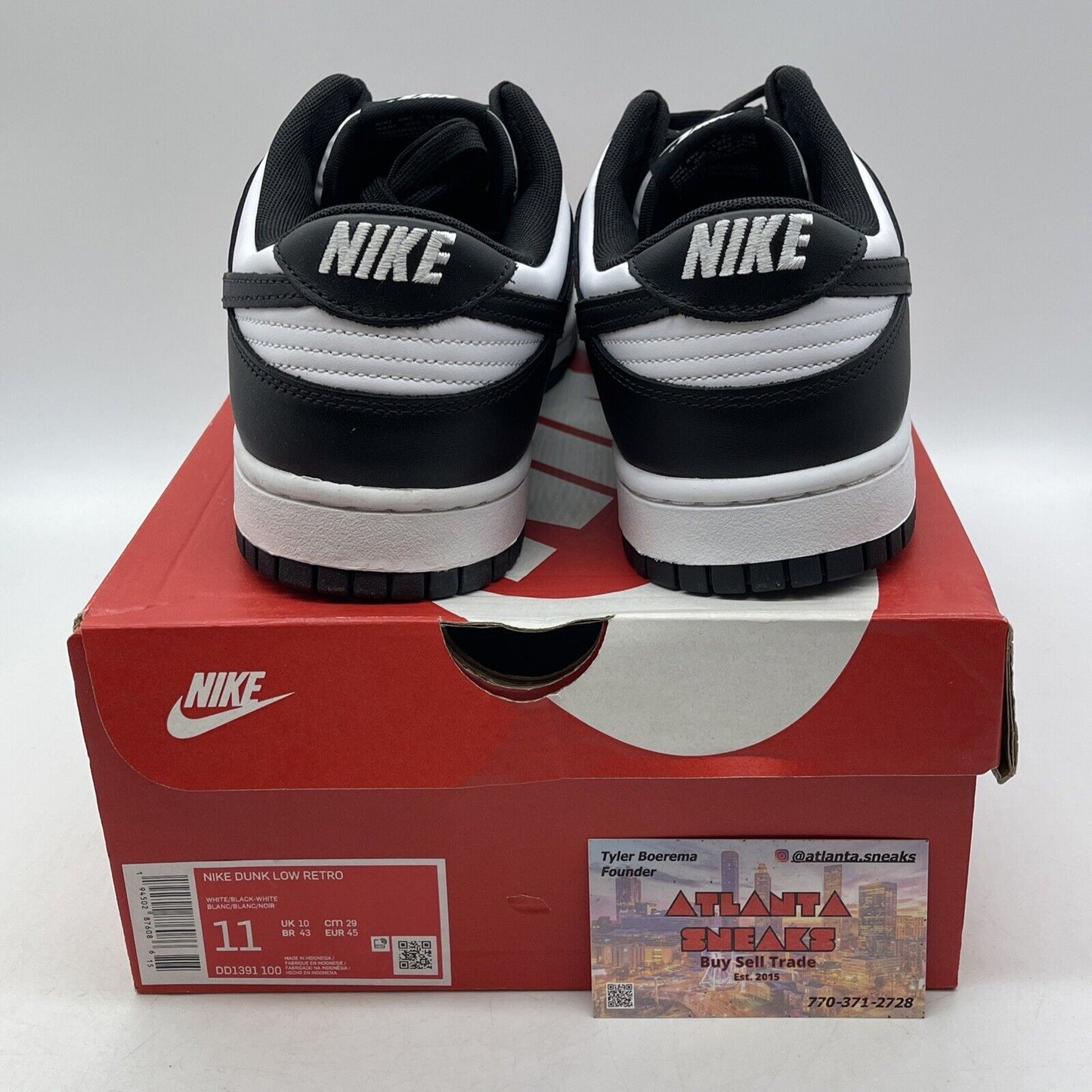 Size 11 - Nike Dunk Low Black White Leather (DD1391-100)