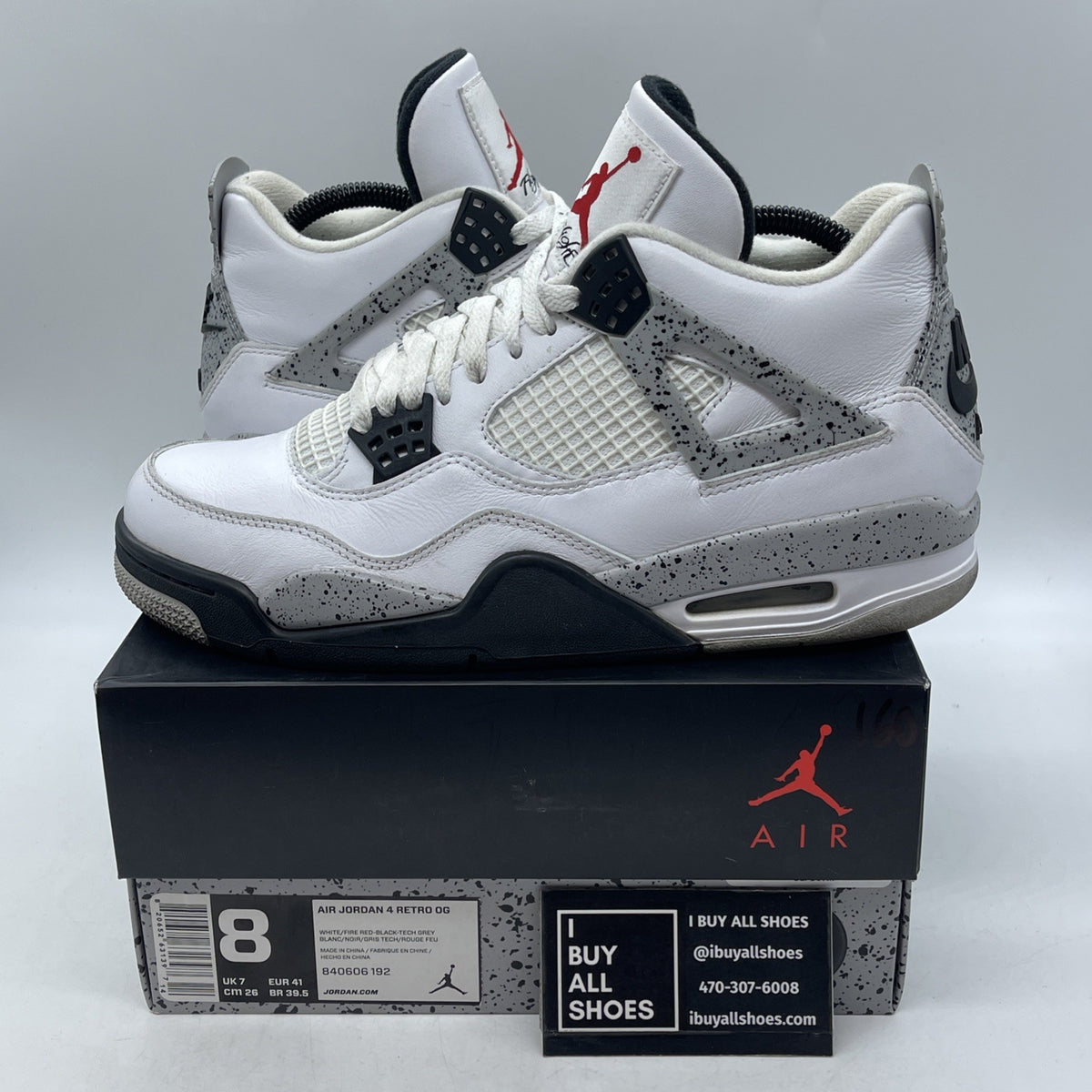 Size 8 - Air Jordan 4 Retro OG Mid White Cement (840606-192)