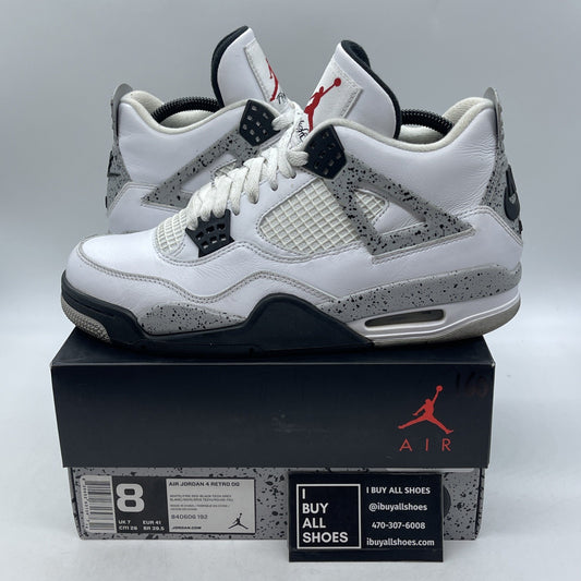 Size 8 - Air Jordan 4 Retro OG Mid White Cement (840606-192)