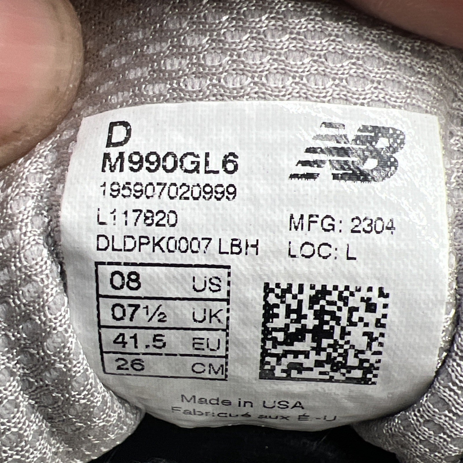 Size 8 - New Balance 990v6 Made in USA Castlerock (M990GL6)