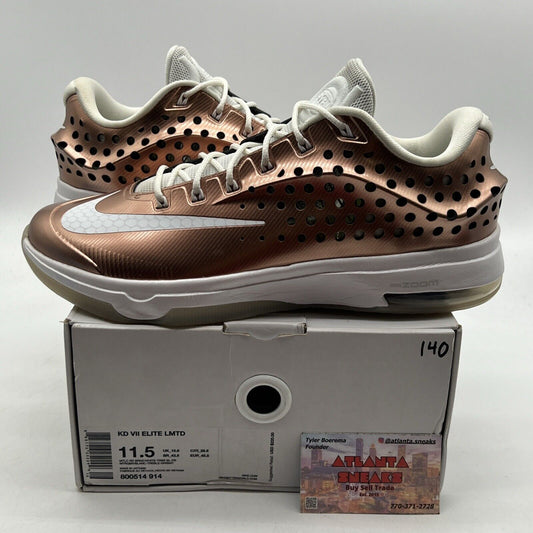 Size 11.5 - Nike KD 7 Elite EYBL - White Rose Gold (800514-914)