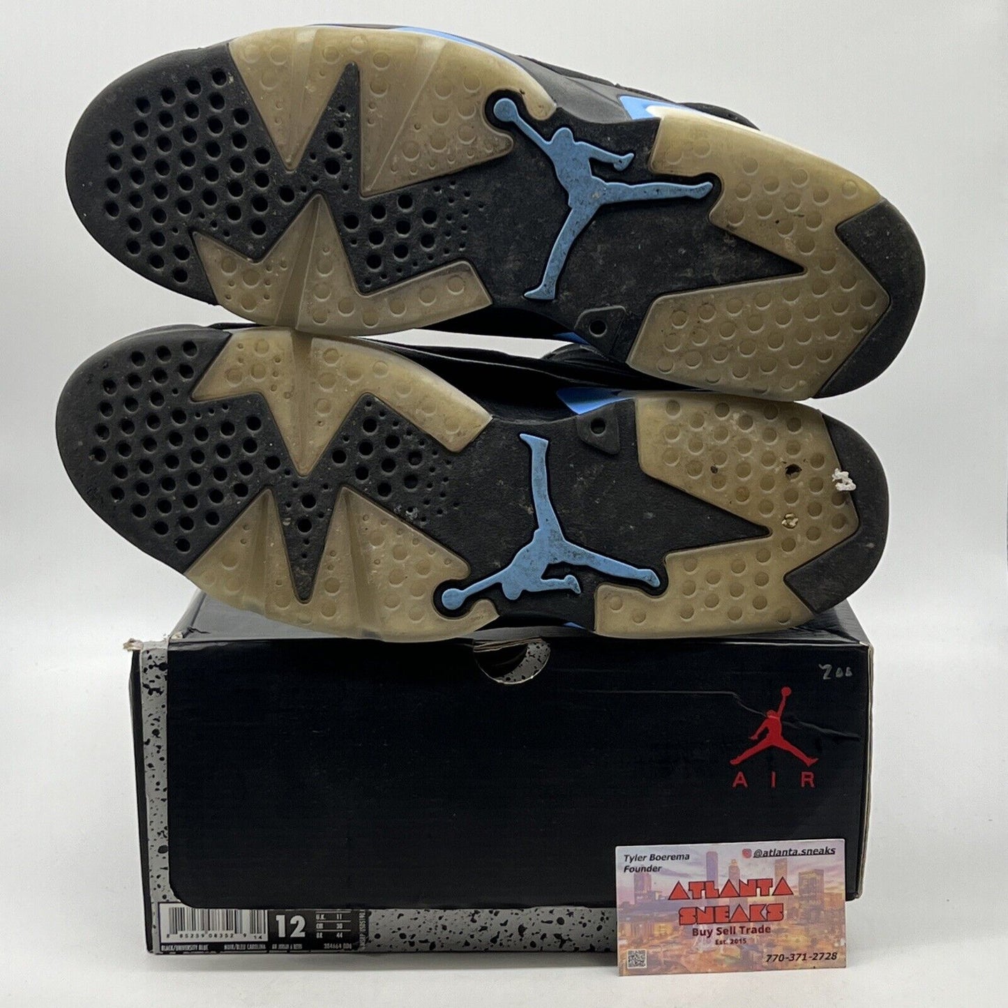 Size 12 - Air Jordan 6 Retro UNC Black (384664-006)