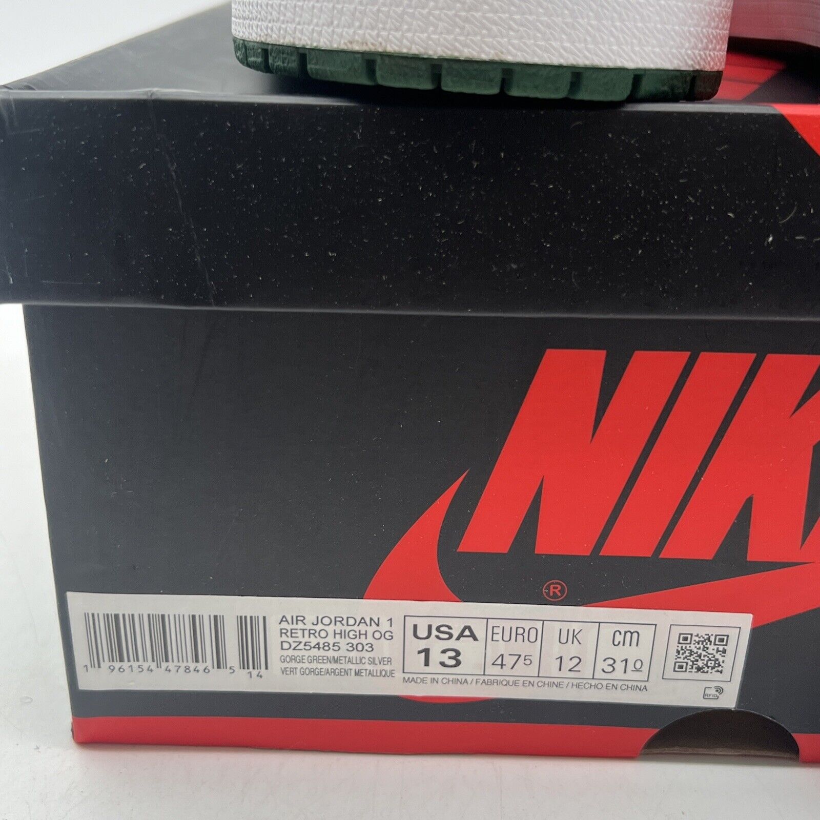 Size 13 - Jordan 1 Retro OG High Gorge Green Whit Silver Leather (DZ5485-303)