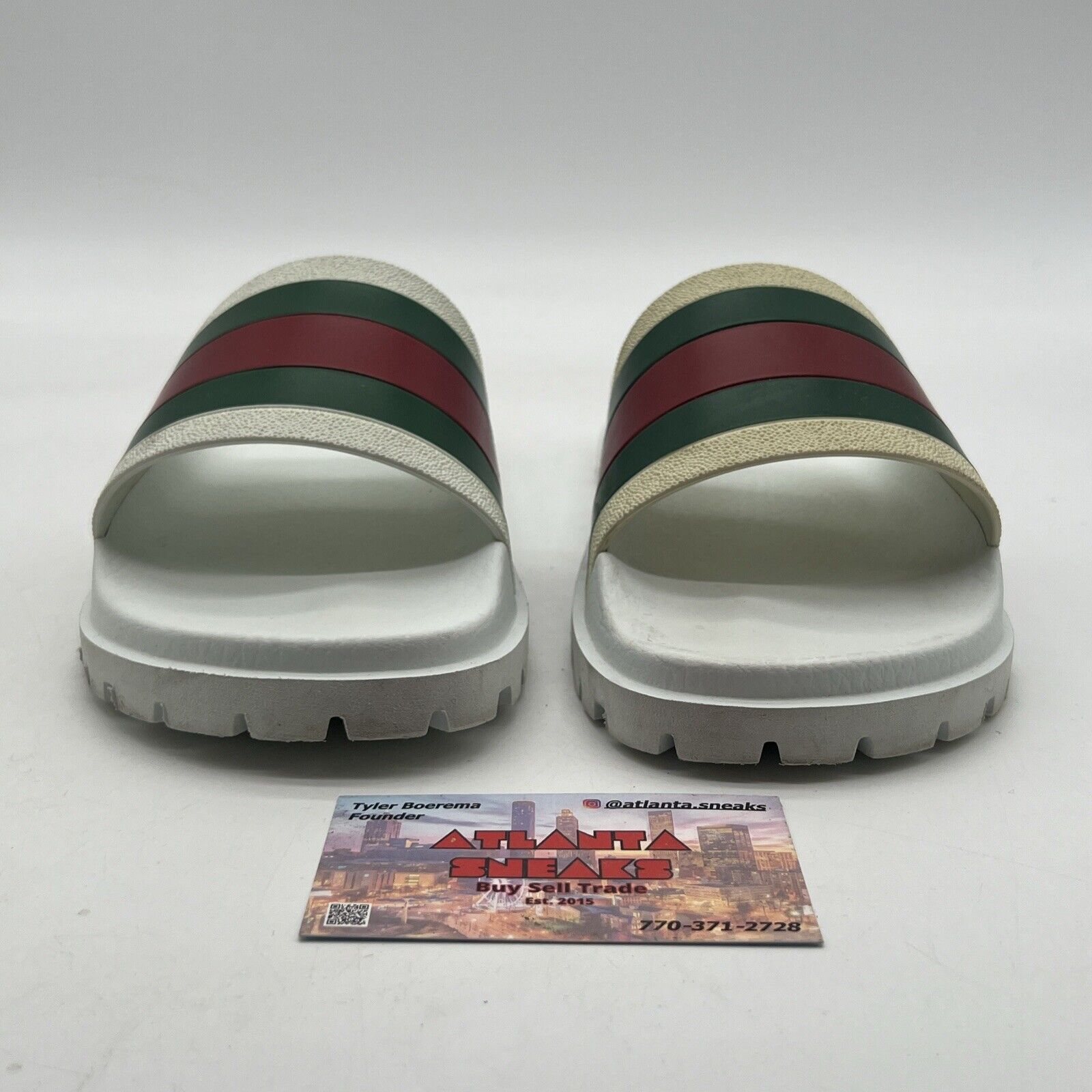 Size 6.5 - Gucci Auth Men White Rubber Pool Slides Sandals