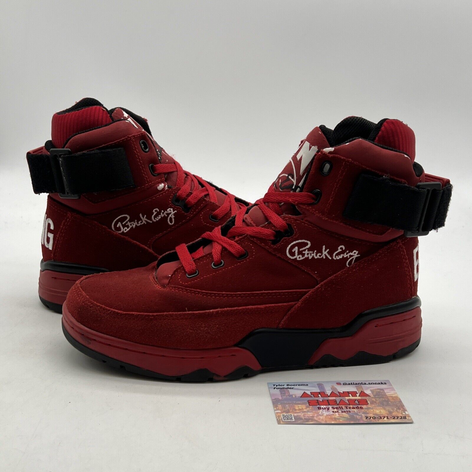 Size 8 -  Patrick Ewing Athletics Ewing 33 HI Red High Top Sneakers