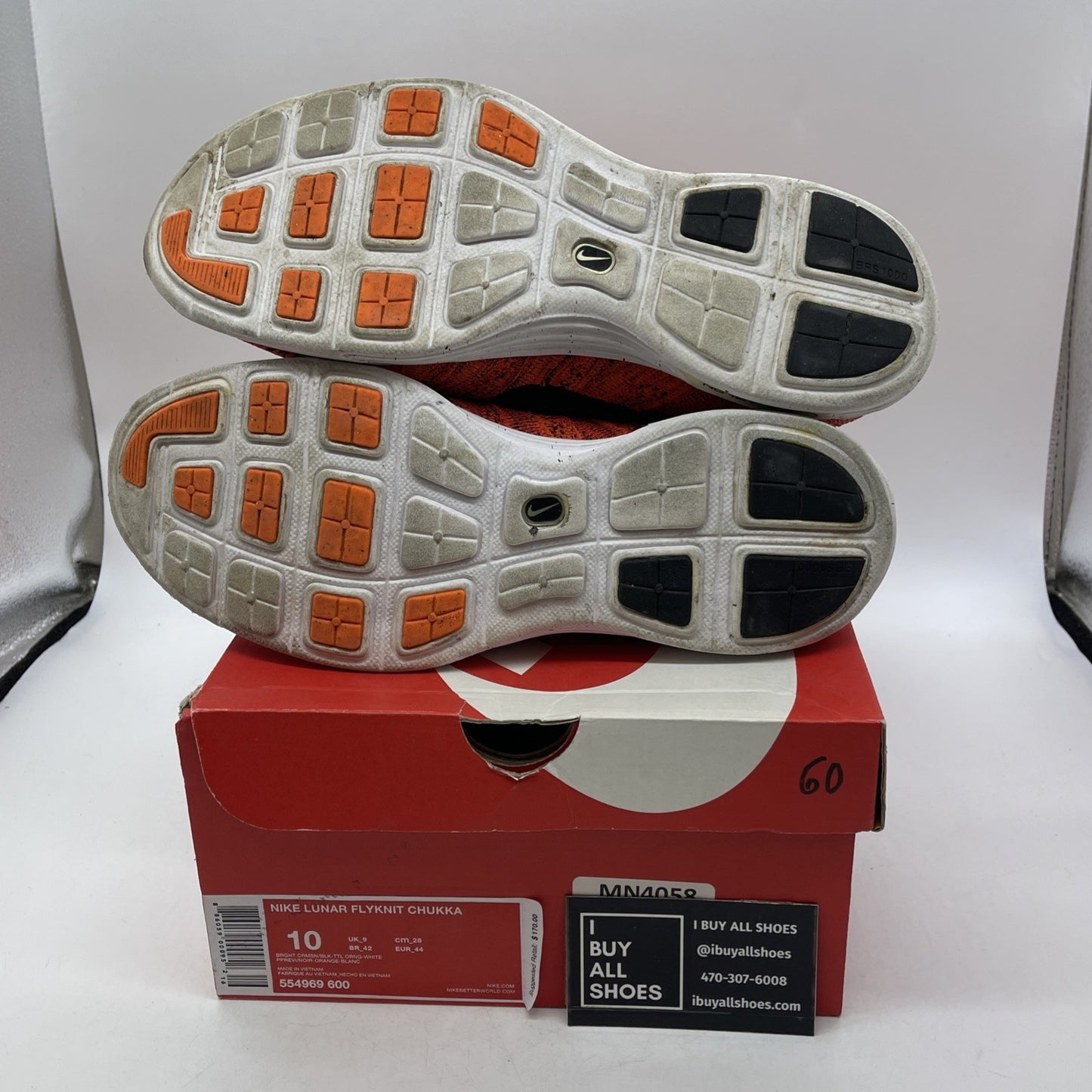 Size 10 - nike flyknit chukka Lunarlon (554969-500)