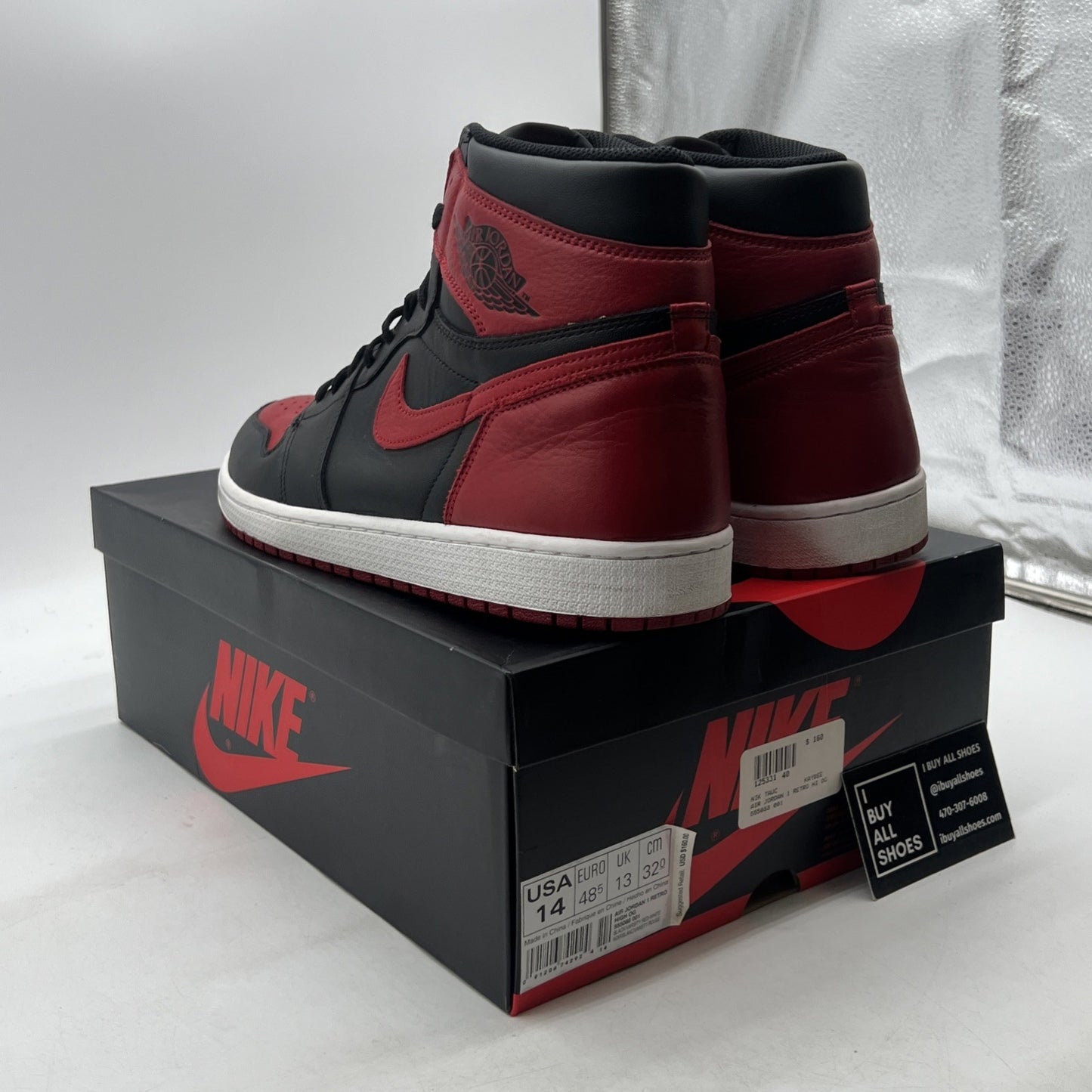 Size 14 - Air Jordan 1 Retro OG High Banned, Bred (555088-001)