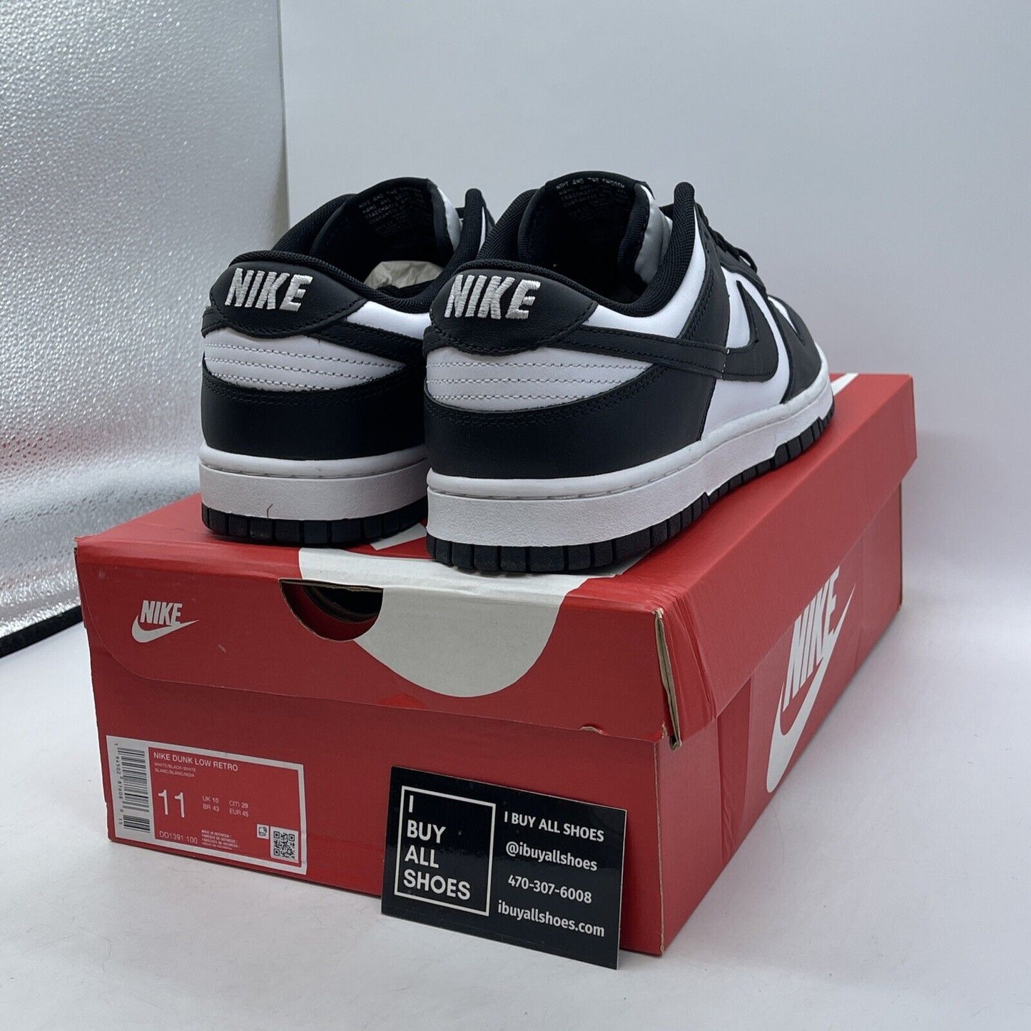 Size 11 - Nike Dunk Low Black White Suede Leather (DD1391-100)