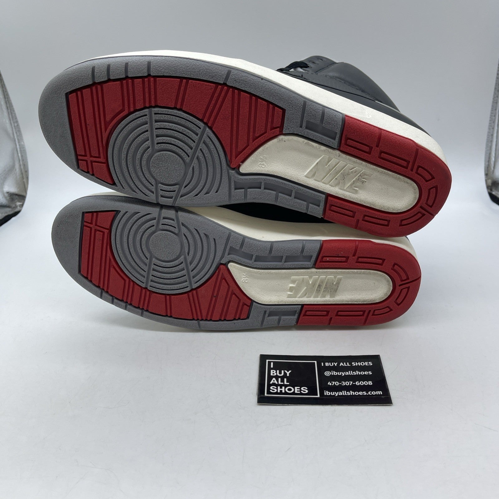 Size 8.5 - Air Jordan 2 Retro Black Cement Grey Red Leather (DR8884-001)