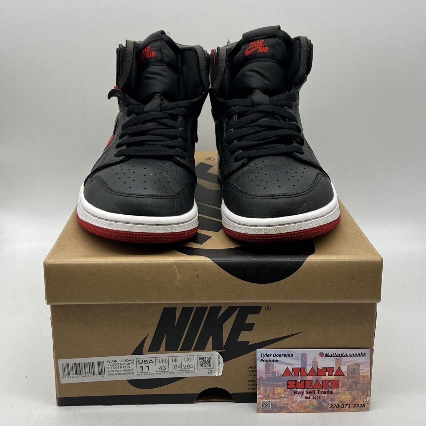 Size 11 - Air Jordan 1 Zoom Comfort Black University Red W White Red Black