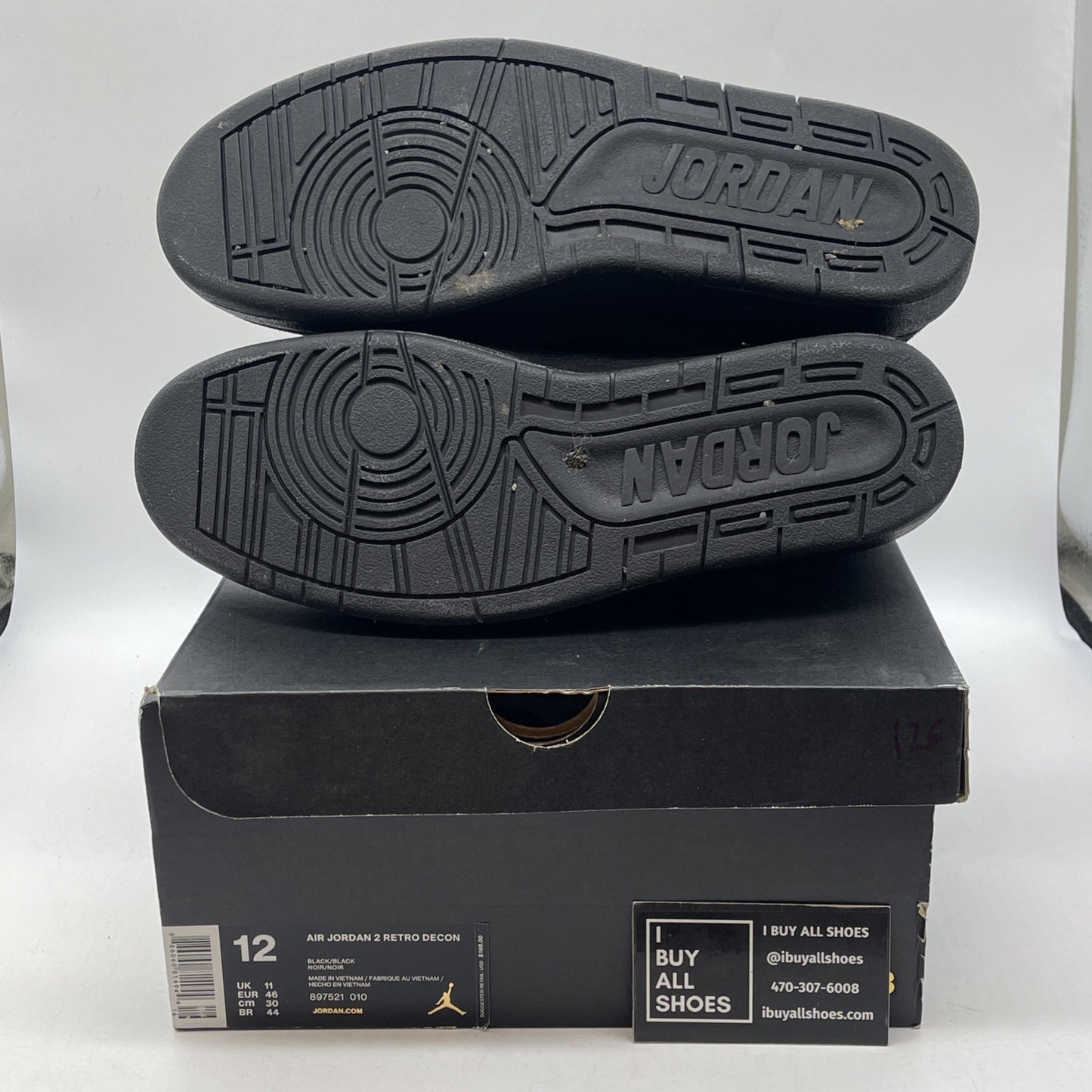 Size 12 - Air Jordan 2 Retro Deconstructed Triple Black Suede (897521-010)