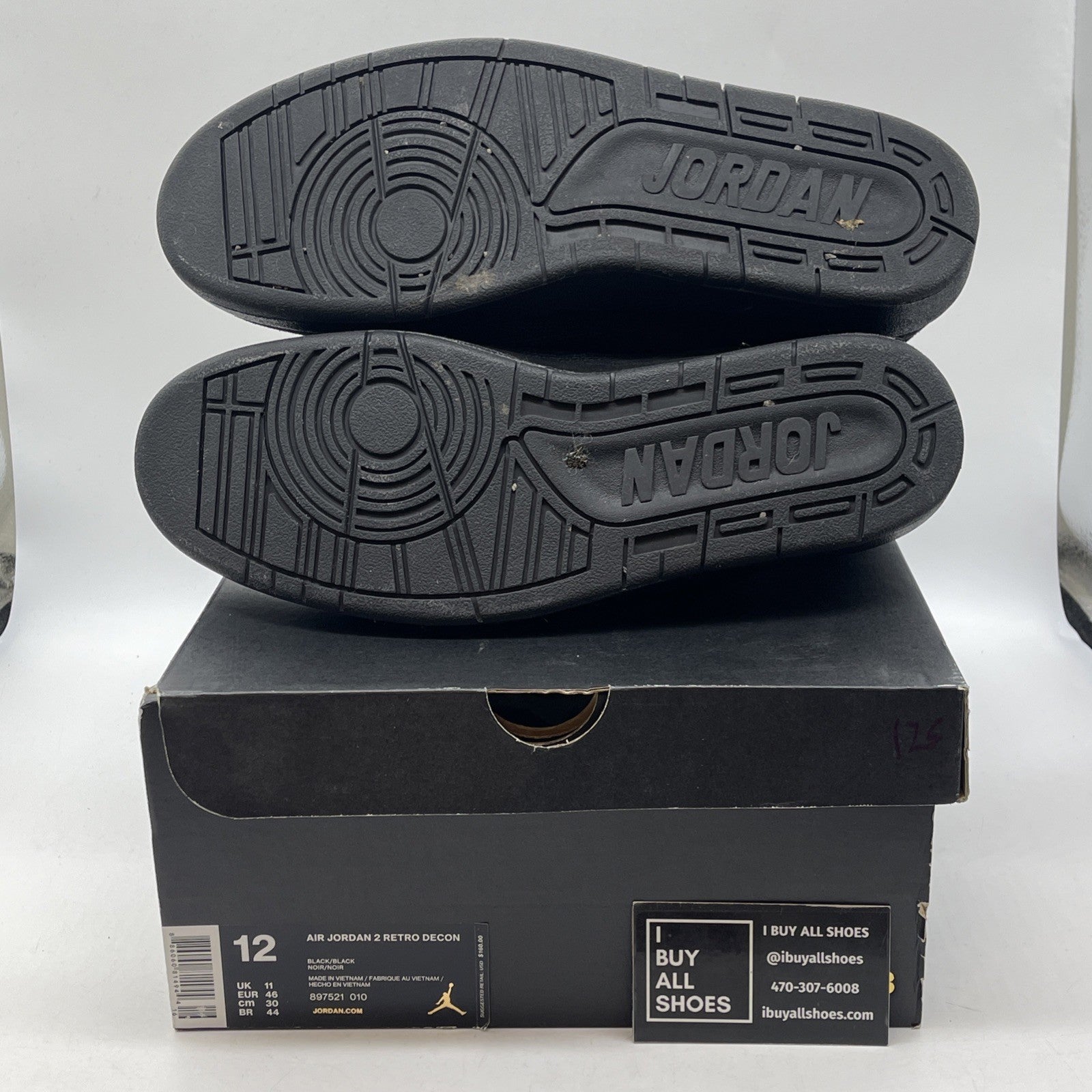 Size 12 - Air Jordan 2 Retro Deconstructed Triple Black Suede (897521-010)