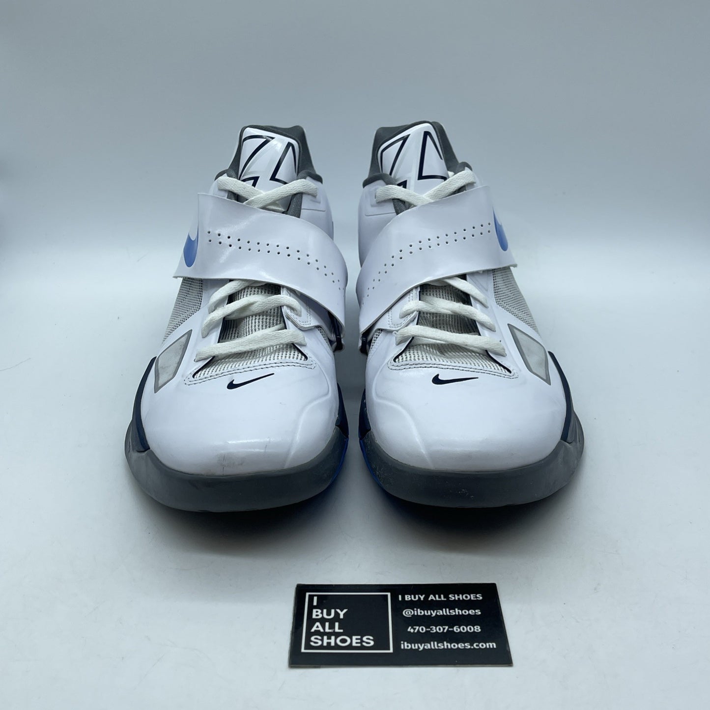 Size 13 - Nike Zoom KD 4 White Photo Blue Grey Leather (473679-100)