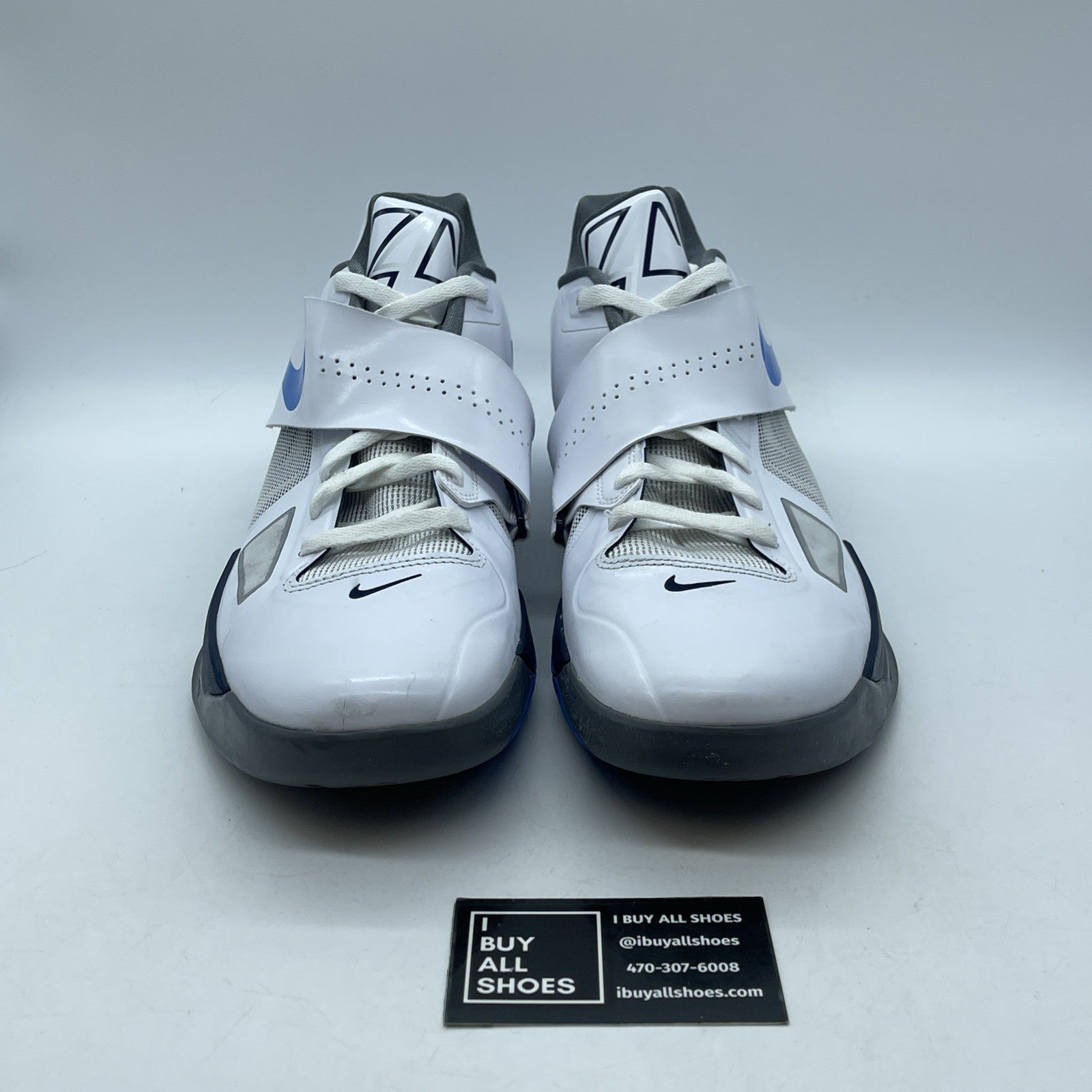 Size 13 - Nike Zoom KD 4 White Photo Blue Grey Leather (473679-100)