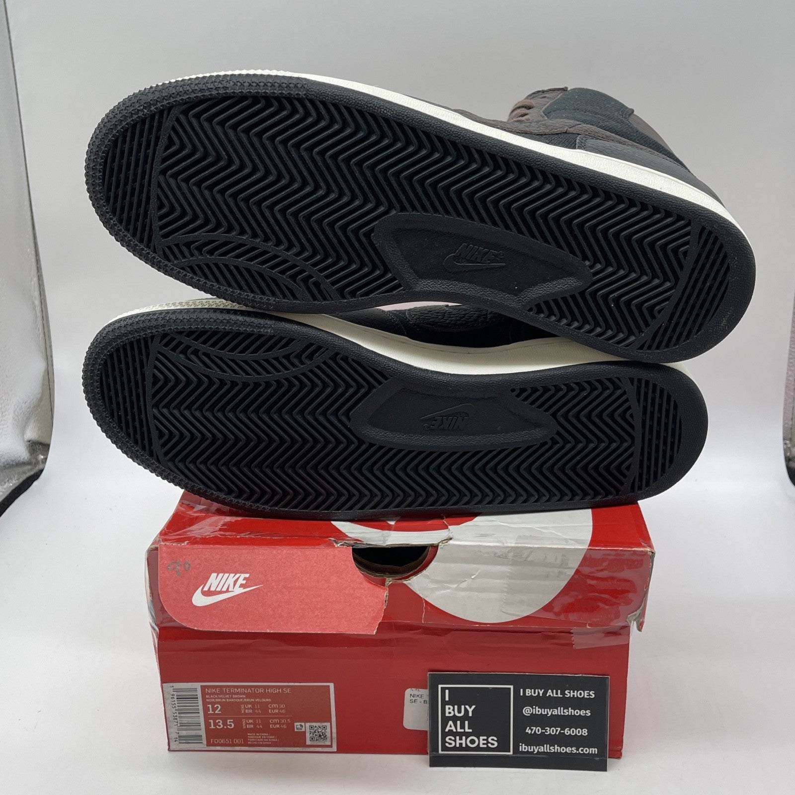 Size 12 - Nike Terminator High Velvet Brown Black Suede Leather (FD0651-001)