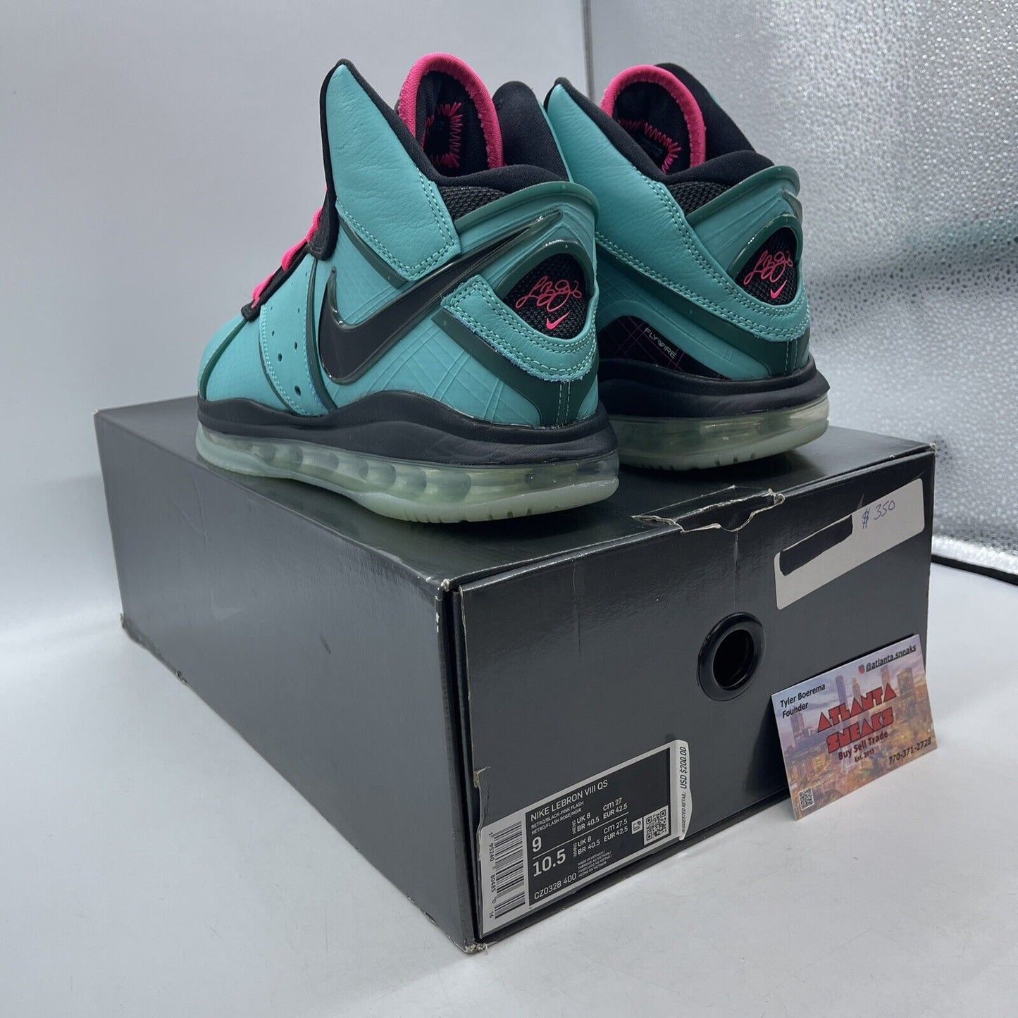 Size 9 - Nike LeBron 8 Retro 2021 Pre-Heat Black Blue Pink Suede (CZ0328-400)