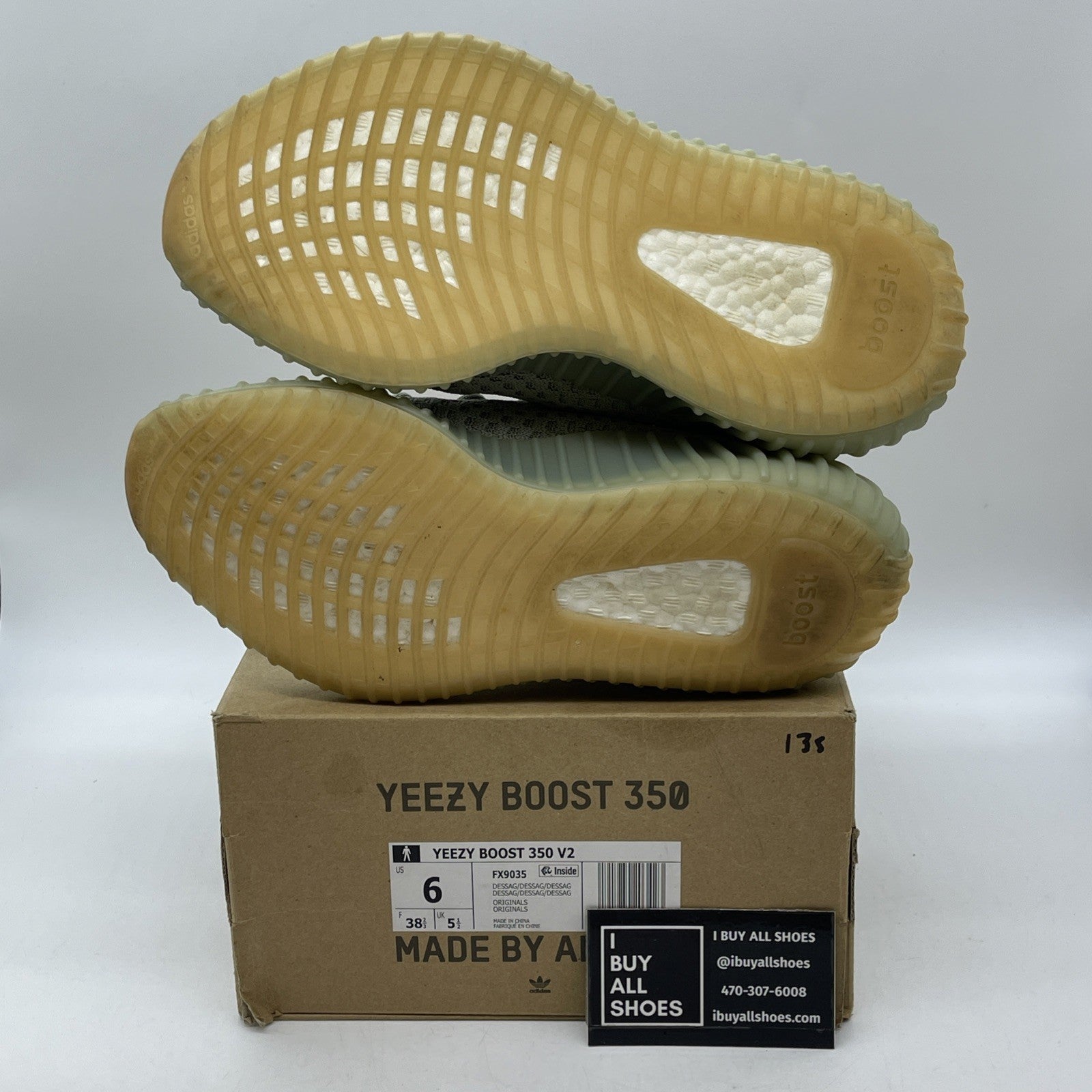 Size 6 - adidas Yeezy Boost 350 V2 Desert Sage Green Orange Suede (FX9035)