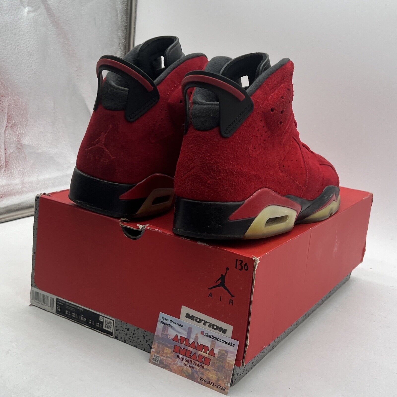 Size 13 - Air Jordan 6 Retro Toro Bravo Black Red Suede (CT8529-600)