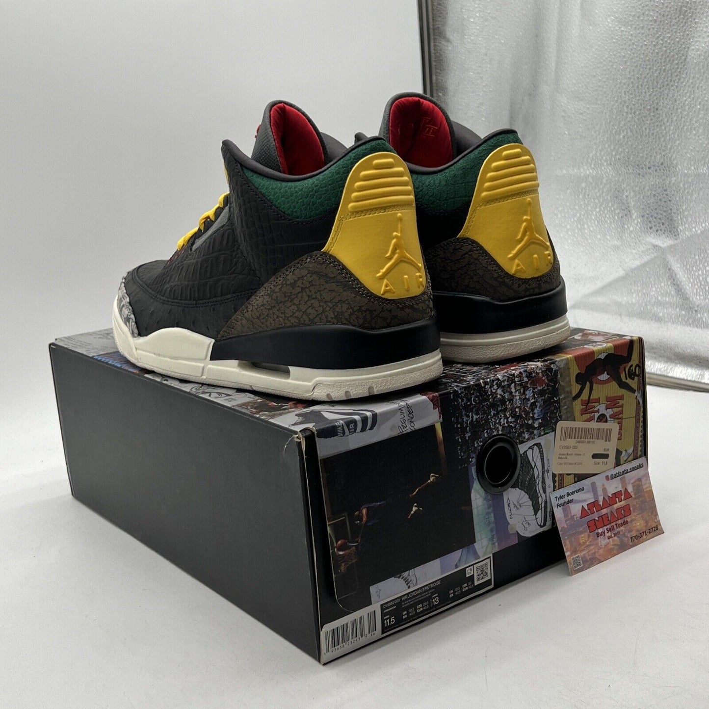 Size 11.5 - Air Jordan 3 Retro SE Animal Instinct 2.0 Yellow Leather CV3583-003