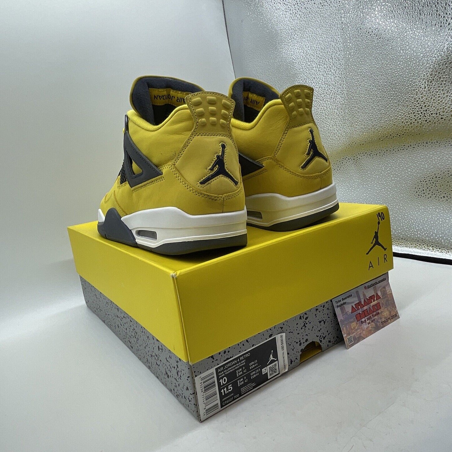 Size 10 - Jordan 4 Retro Mid Lightning Yellow Grey White Suede (CT8527-700)