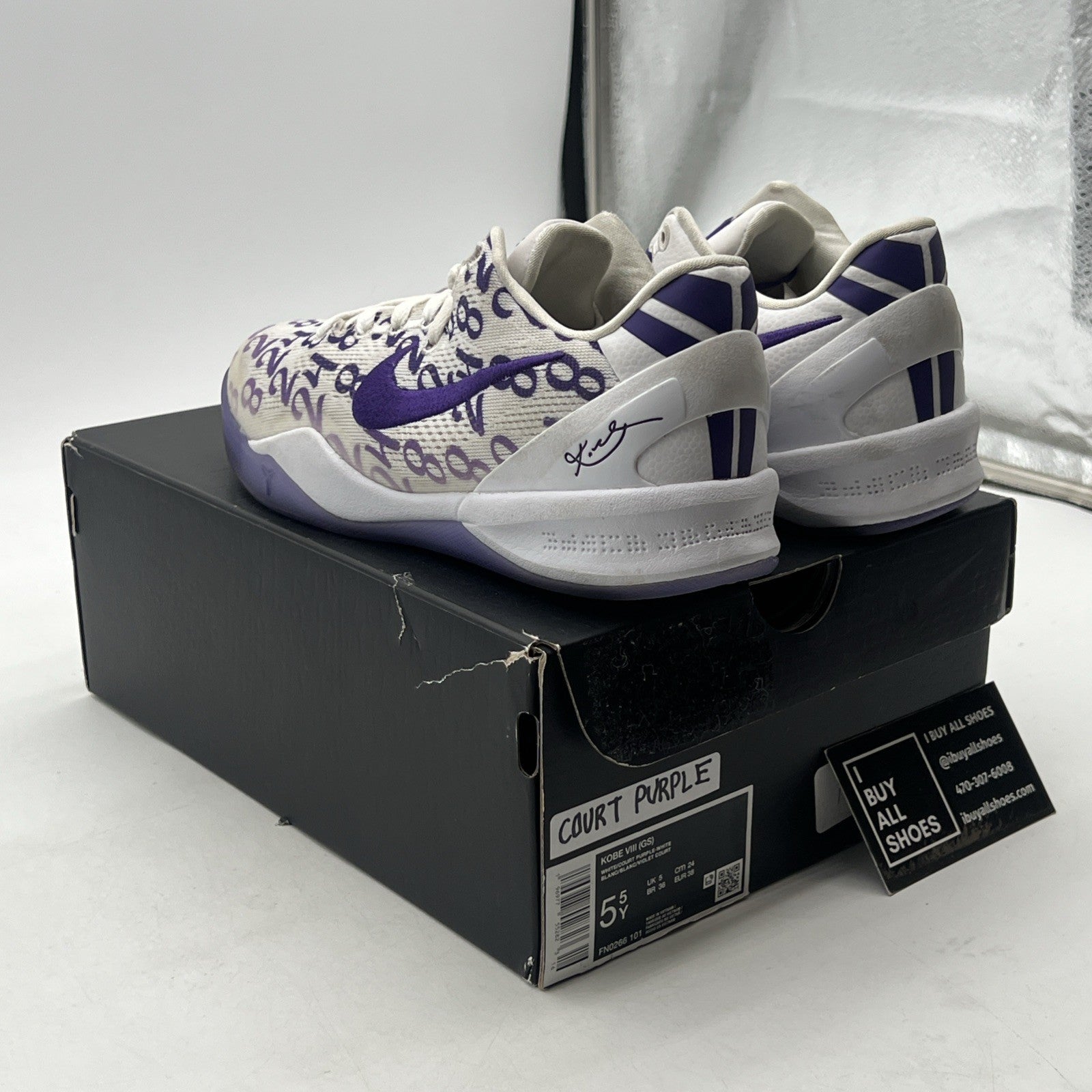 Size 5.5Y - Nike Kobe 8 Protro Court Purple (GS) (FN0266-101)
