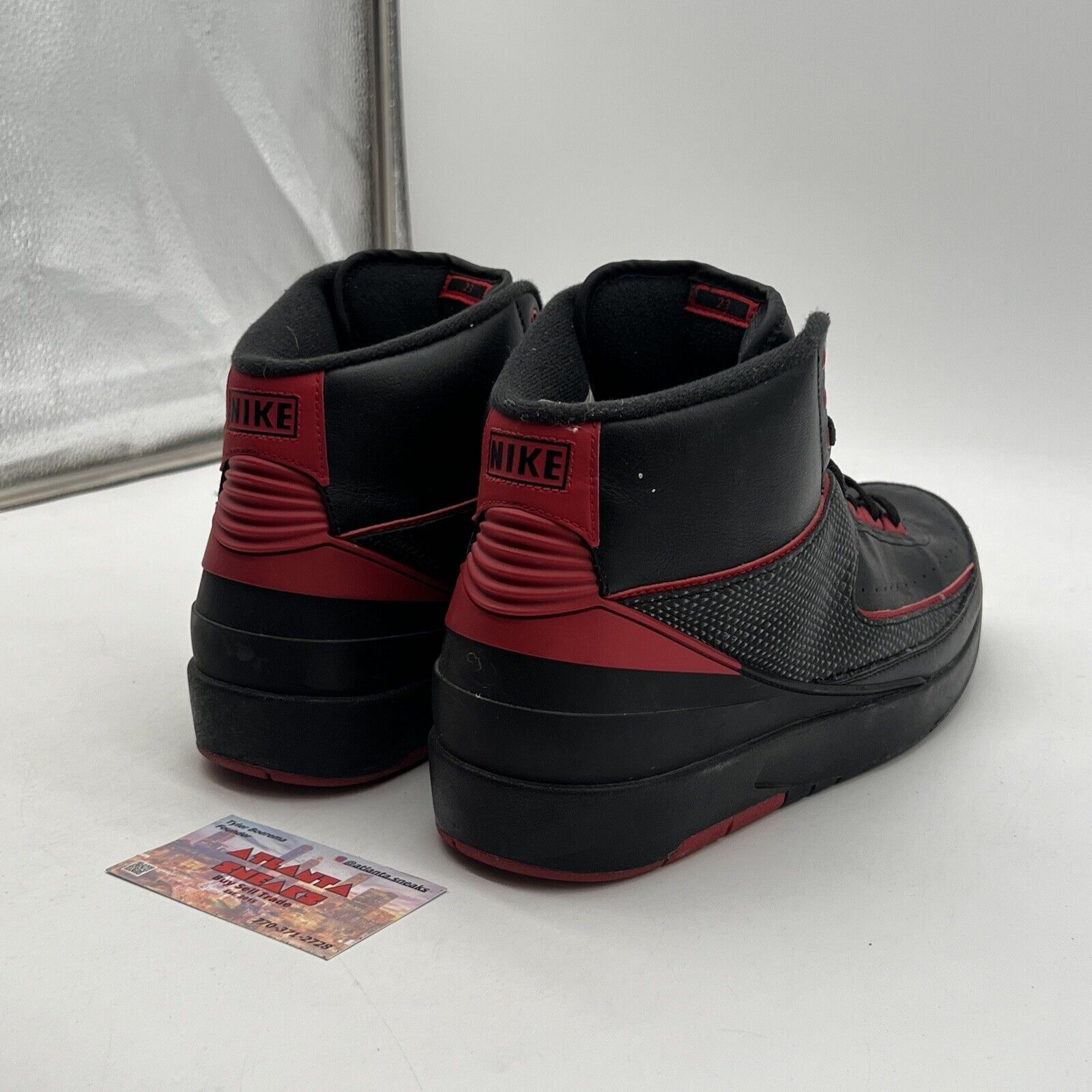 Size 12 - Air Jordan 2 Retro Alternate 87 Black Red Leather (834274-001)