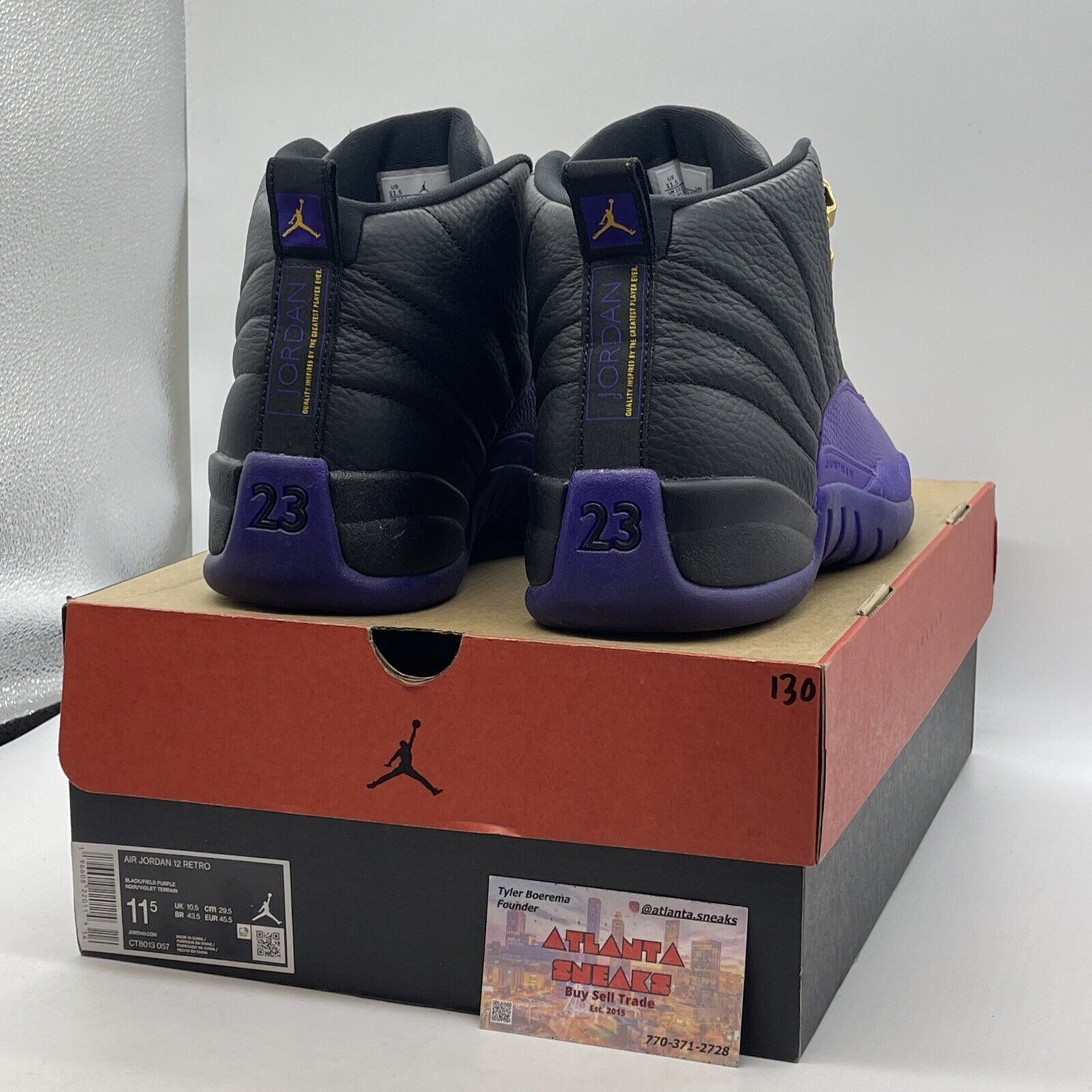 Size 11.5 - Jordan 12 Retro Mid Field Purple Gold Black Leather (CT8013-057)