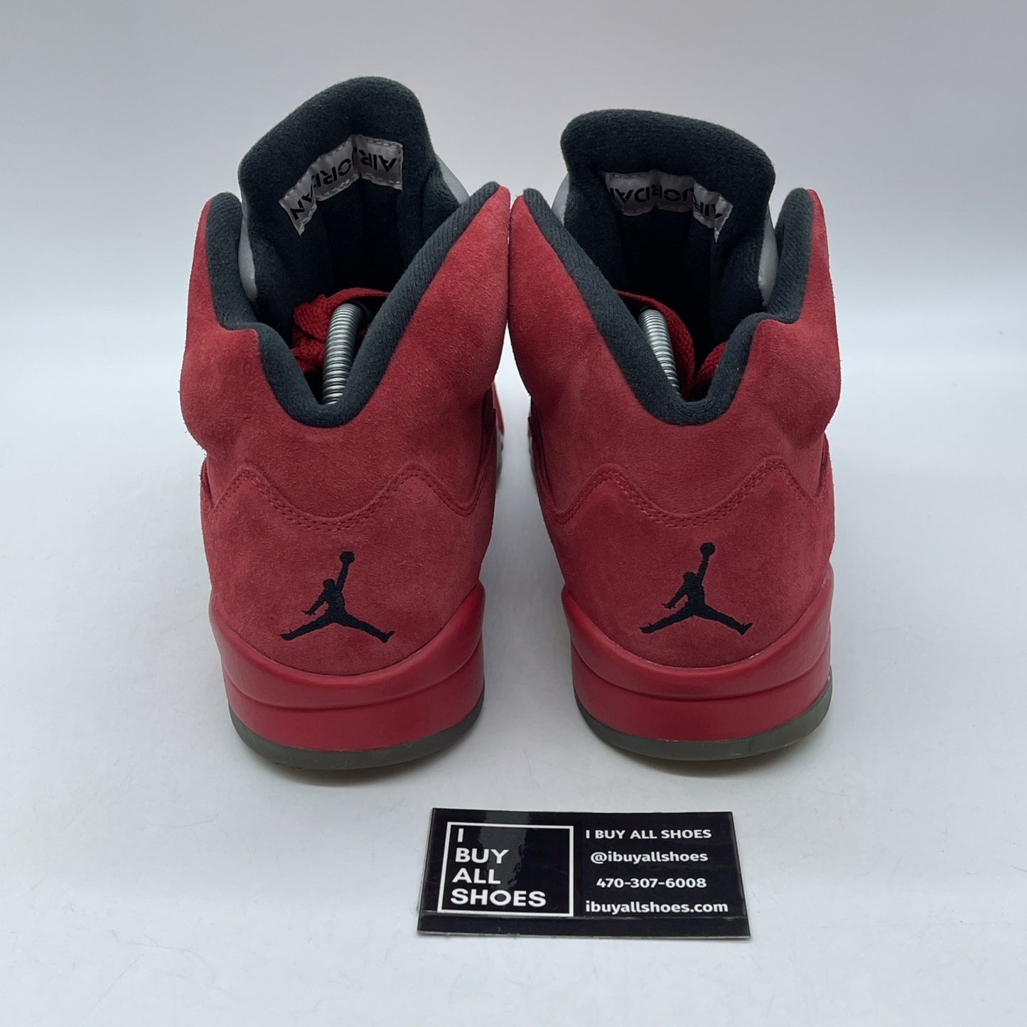 Size 9.5 - Air Jordan 5 Retro Red Suede Black (136027-602)
