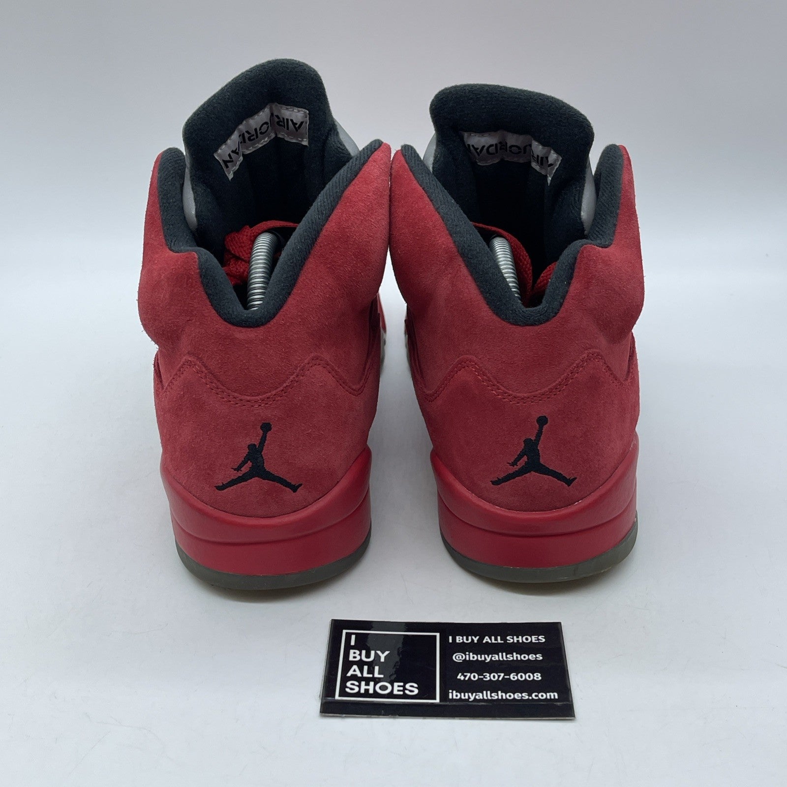 Size 9.5 - Air Jordan 5 Retro Red Suede Black (136027-602)