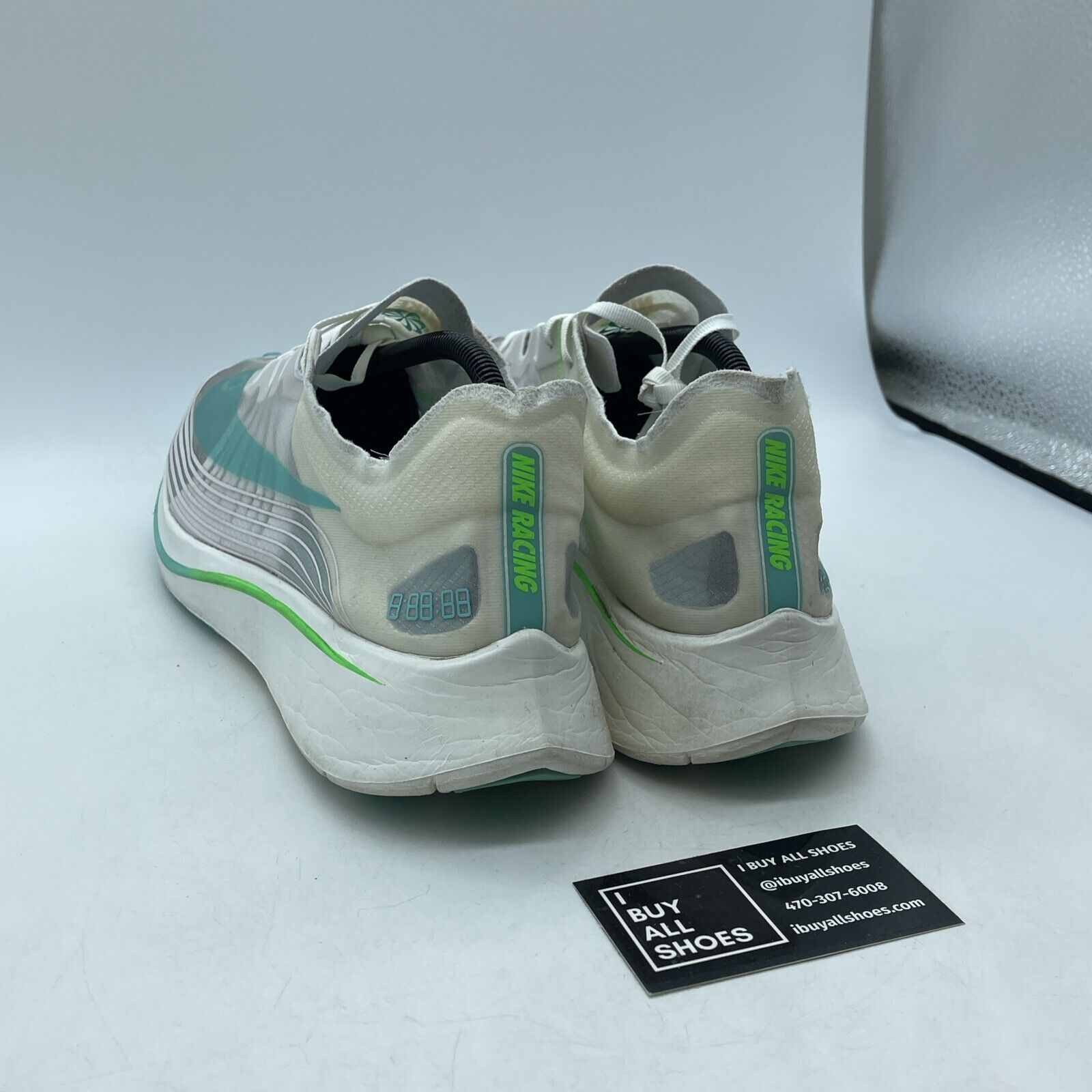 Size 13 - Nike Zoom Fly SP London Blue Green White Suede (AJ9282-103)