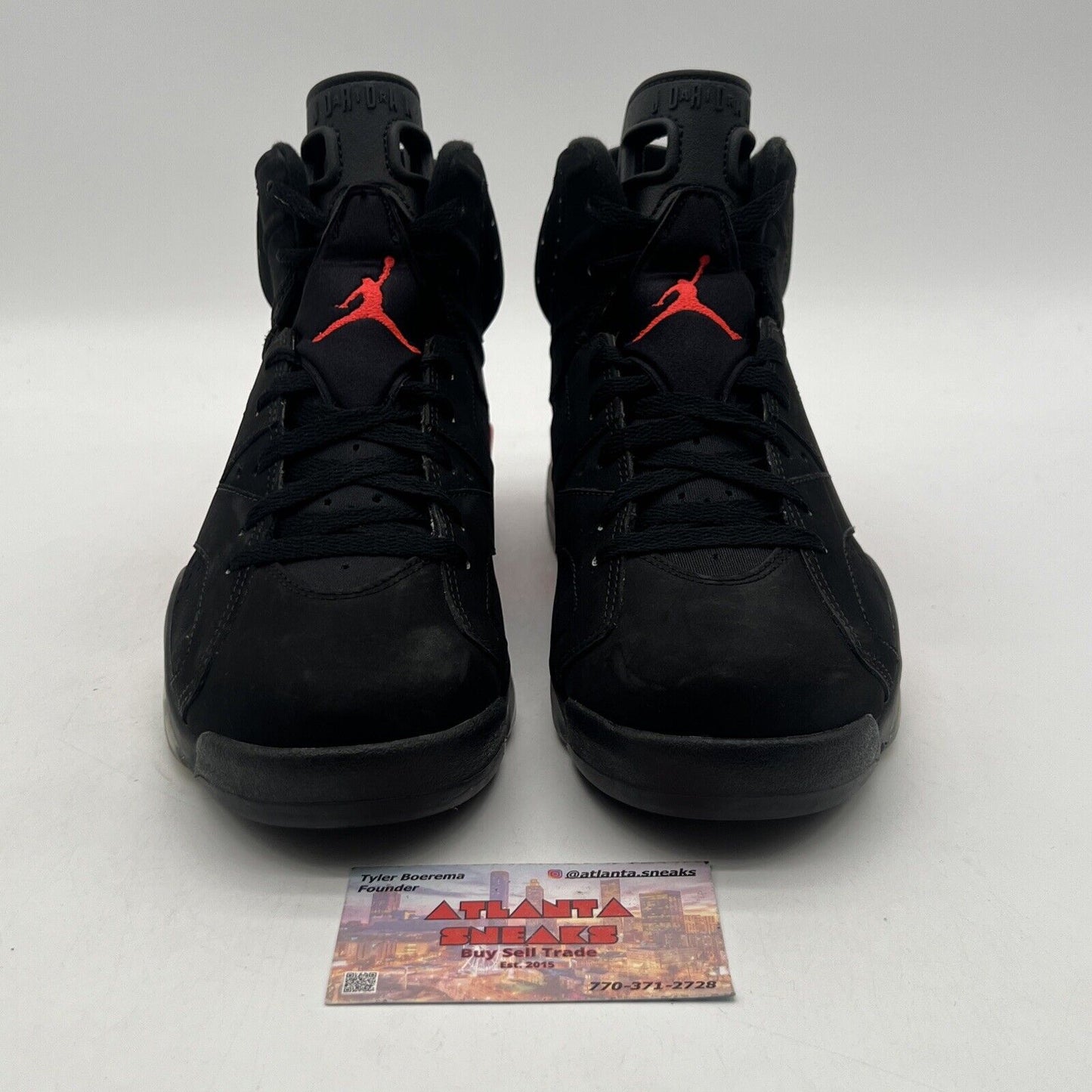 Size 8.5 - Jordan 6 Retro Infrared Black 2014 Black Red Suede (384664-023)