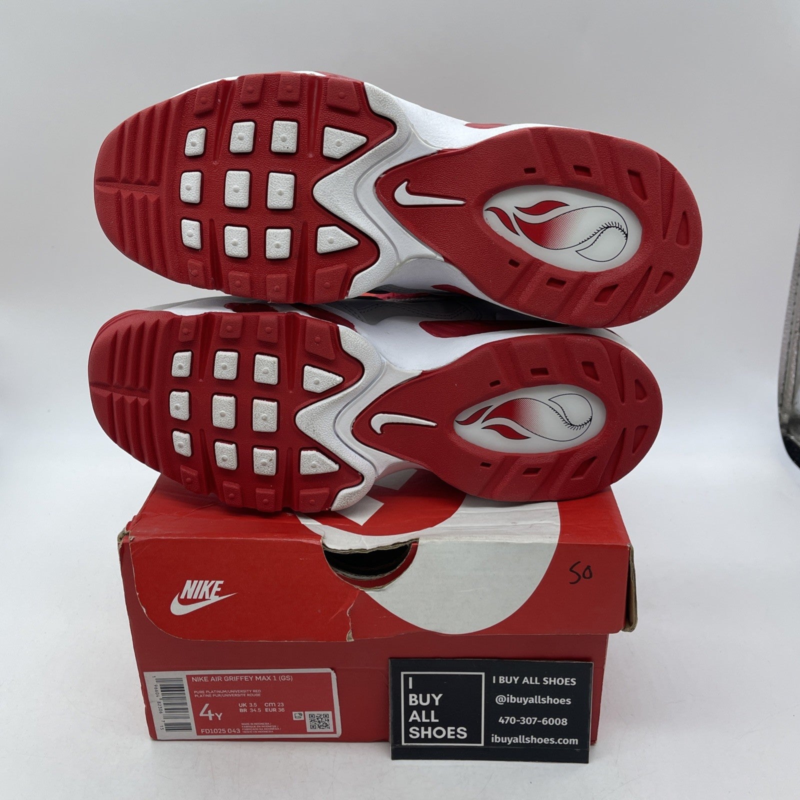 Size 4Y (GS) - Nike Air Griffey Max I Mid Rouge (FD1025-043)