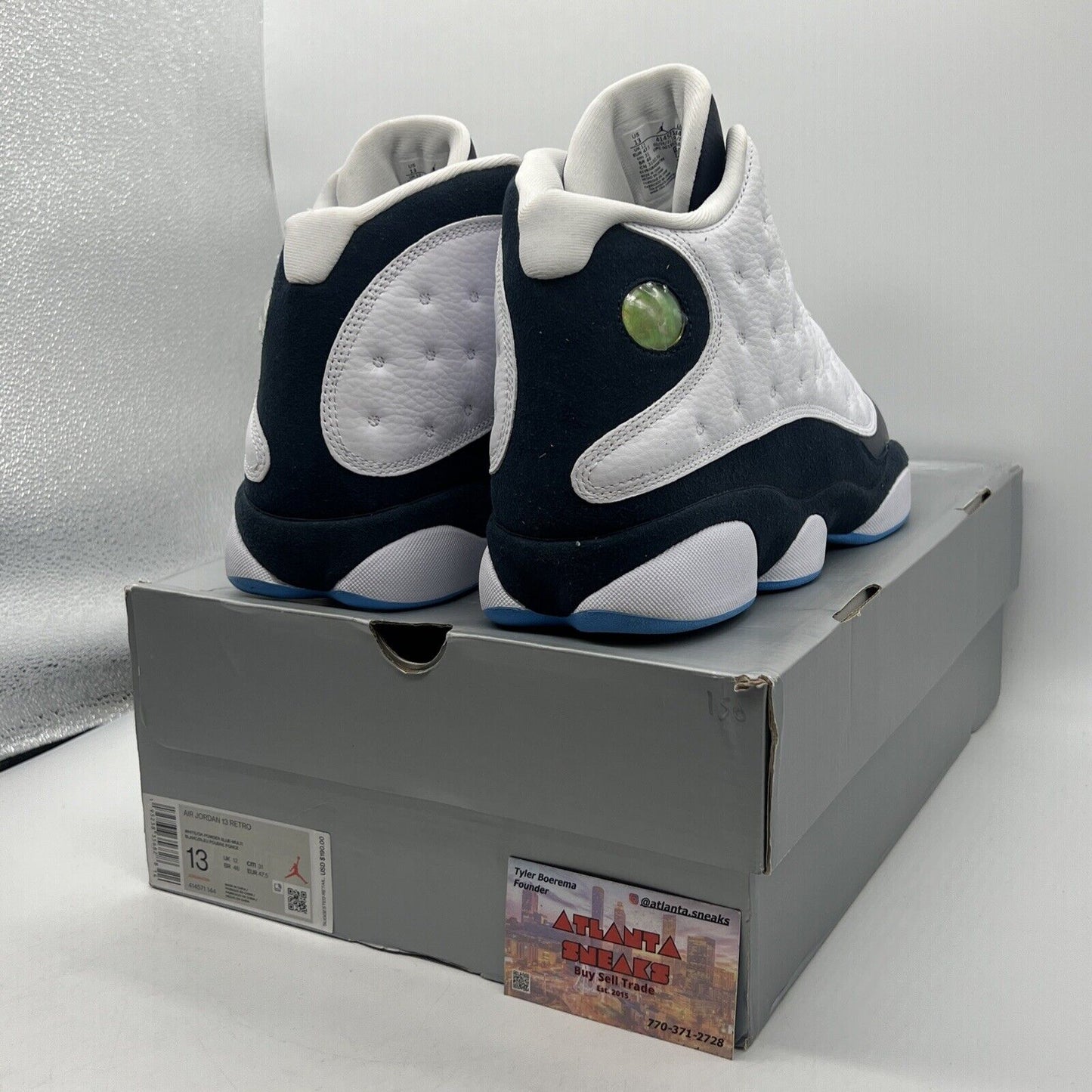 Size 13 - Jordan 13 Retro Obsidian White Navy Blue Leather (414571-144)