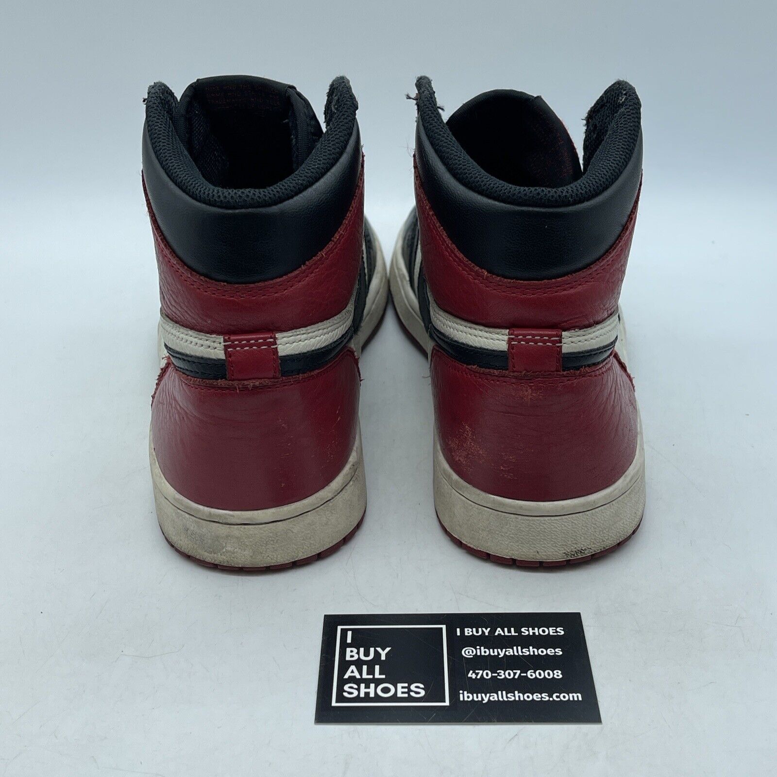 Size 8 - Jordan 1 Retro OG High Bred Toe Black Red White Leather (555088-610)