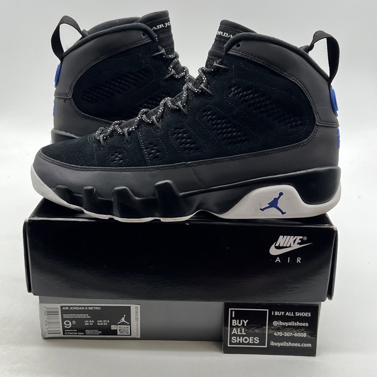 Size 9.5 - Air Jordan 9 Retro Racer Blue (CT8019-024)