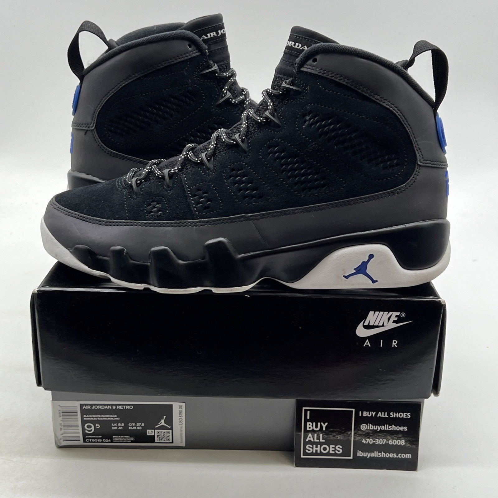Size 9.5 - Air Jordan 9 Retro Racer Blue (CT8019-024)