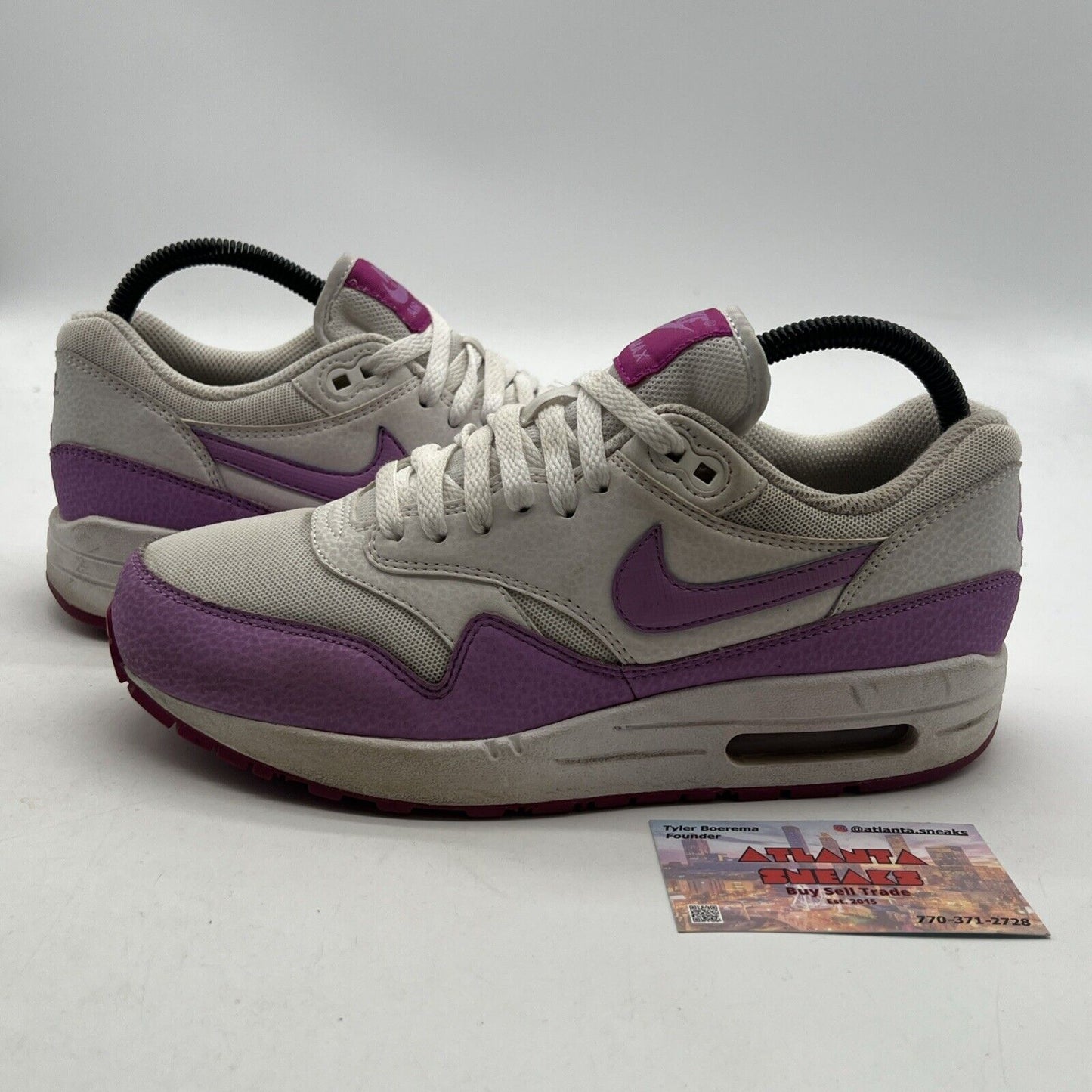 Size 8 - AIR MAX 1 WHITE FUCHSIA (599820-116)