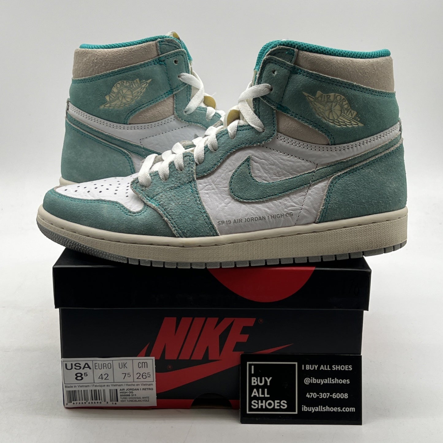 Size 8.5 - Air Jordan 1 Retro OG High Turbo Green (555088-311)