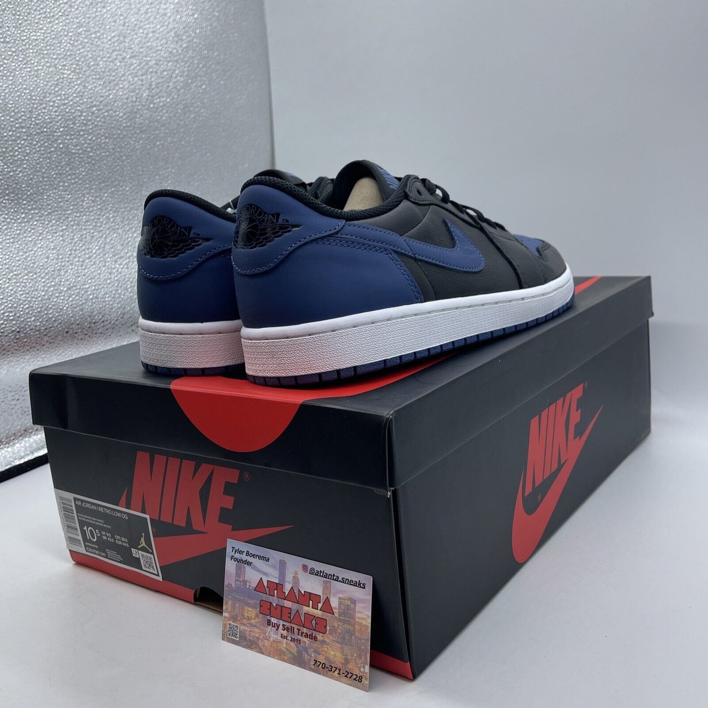 Size 10.5 - Jordan 1 Low OG Mystic Navy Black White Leather (CZ0790-041)