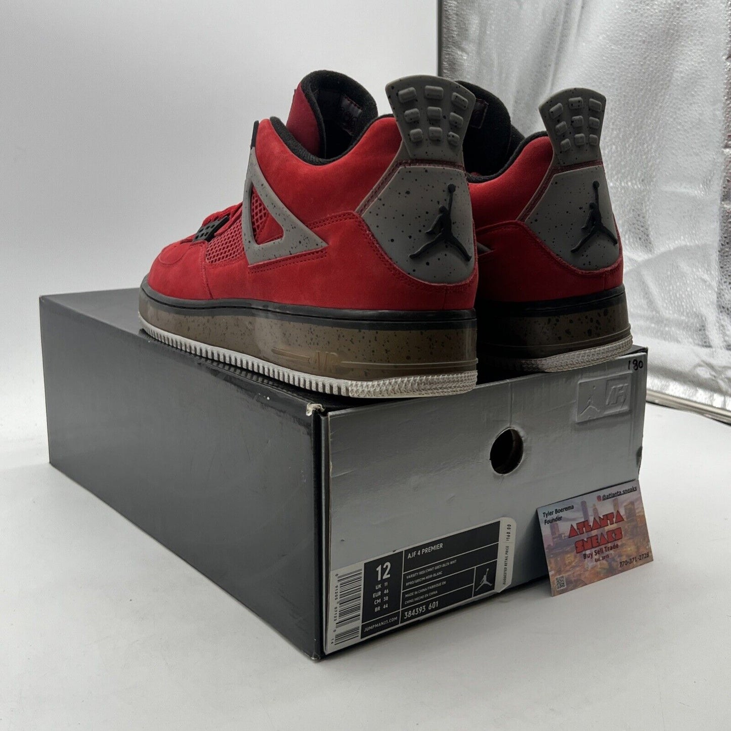 Size 12 - Air Jordan Fusion 4 Premier Varsity Red Cement (384393-601)