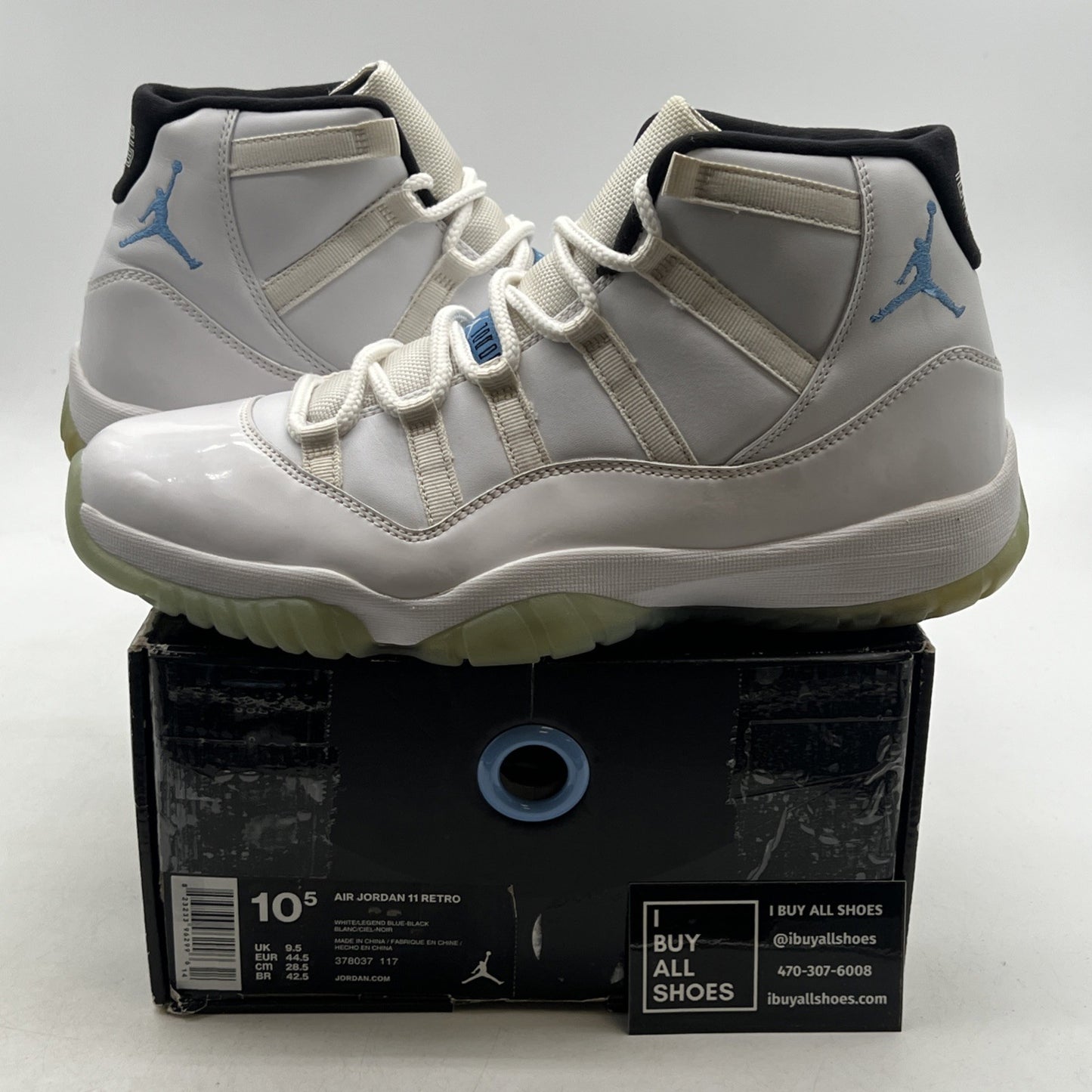 Size 10.5 - Air Jordan 11 Retro High Legend Blue (378037-117)