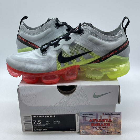 Size 7.5 - Nike Air VaporMax 2019 Neon Collection Grey Black Pink (AR6631-007)