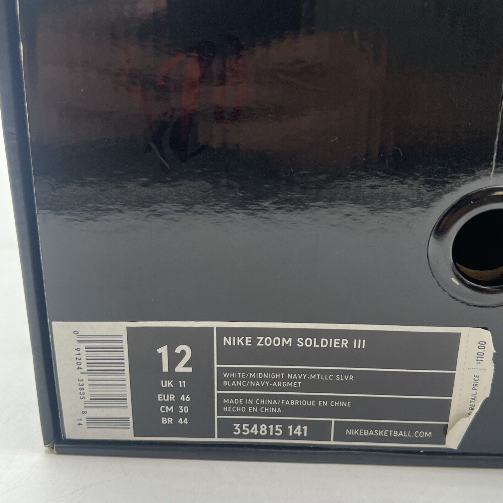 Size 12 - Nike LeBron Zoom Soldier 3 White Midnight Navy (354815-141)