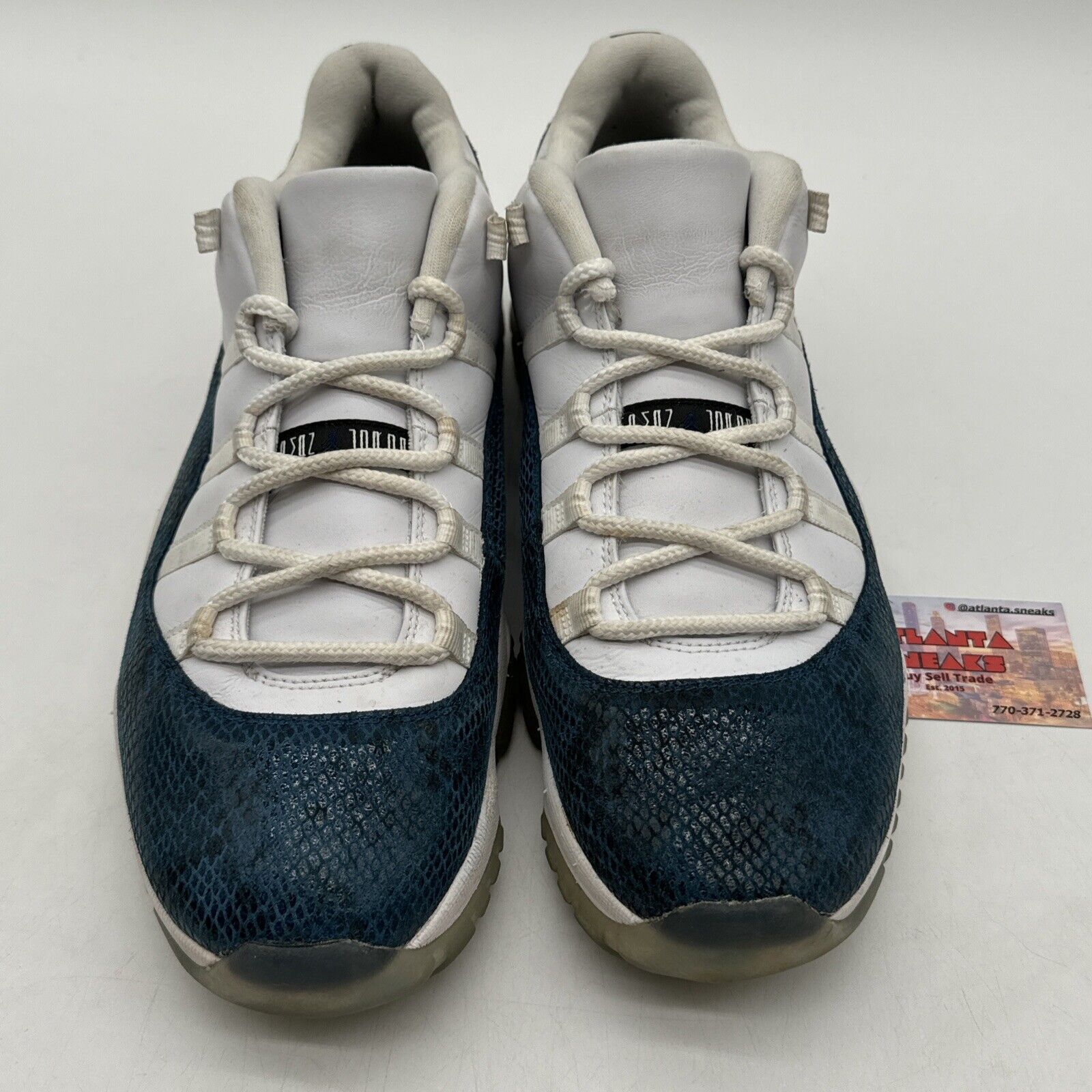 Size 13 - Jordan 11 Retro Low Snakeskin 2019 Icy Sole White Leather Blue Scales