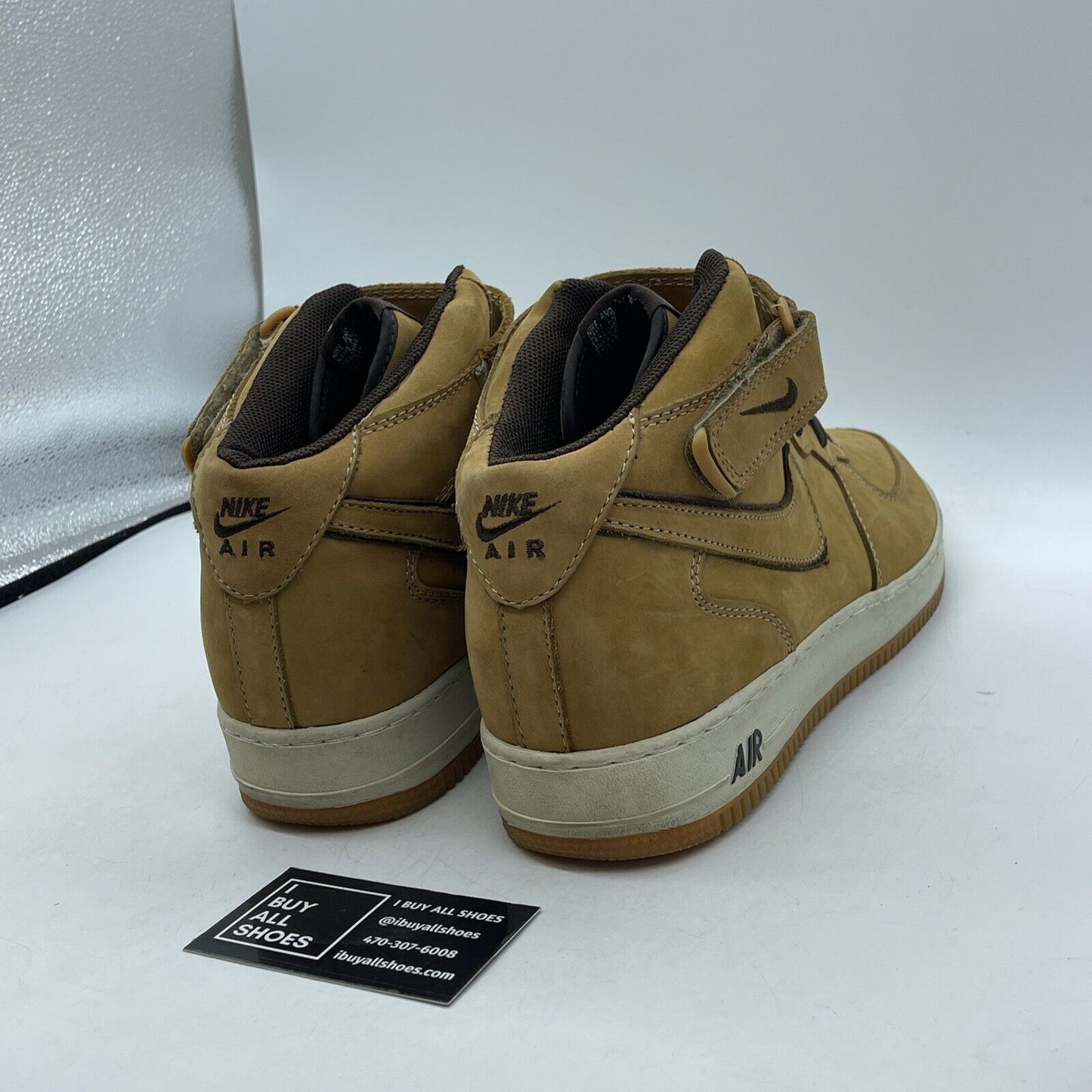 Size 12 - Nike Air Force 1 Wp Mid Waterproof Brown Black Suede (307105-771)