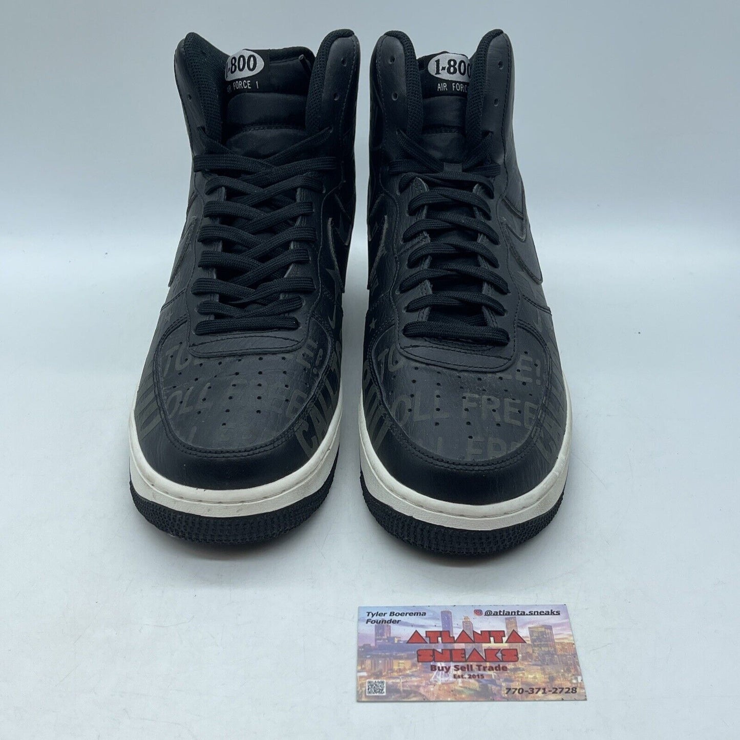 Size 11 - Nike Air Force 1 '07 Premium High Toll Free Pack - Black (CU1414-001)