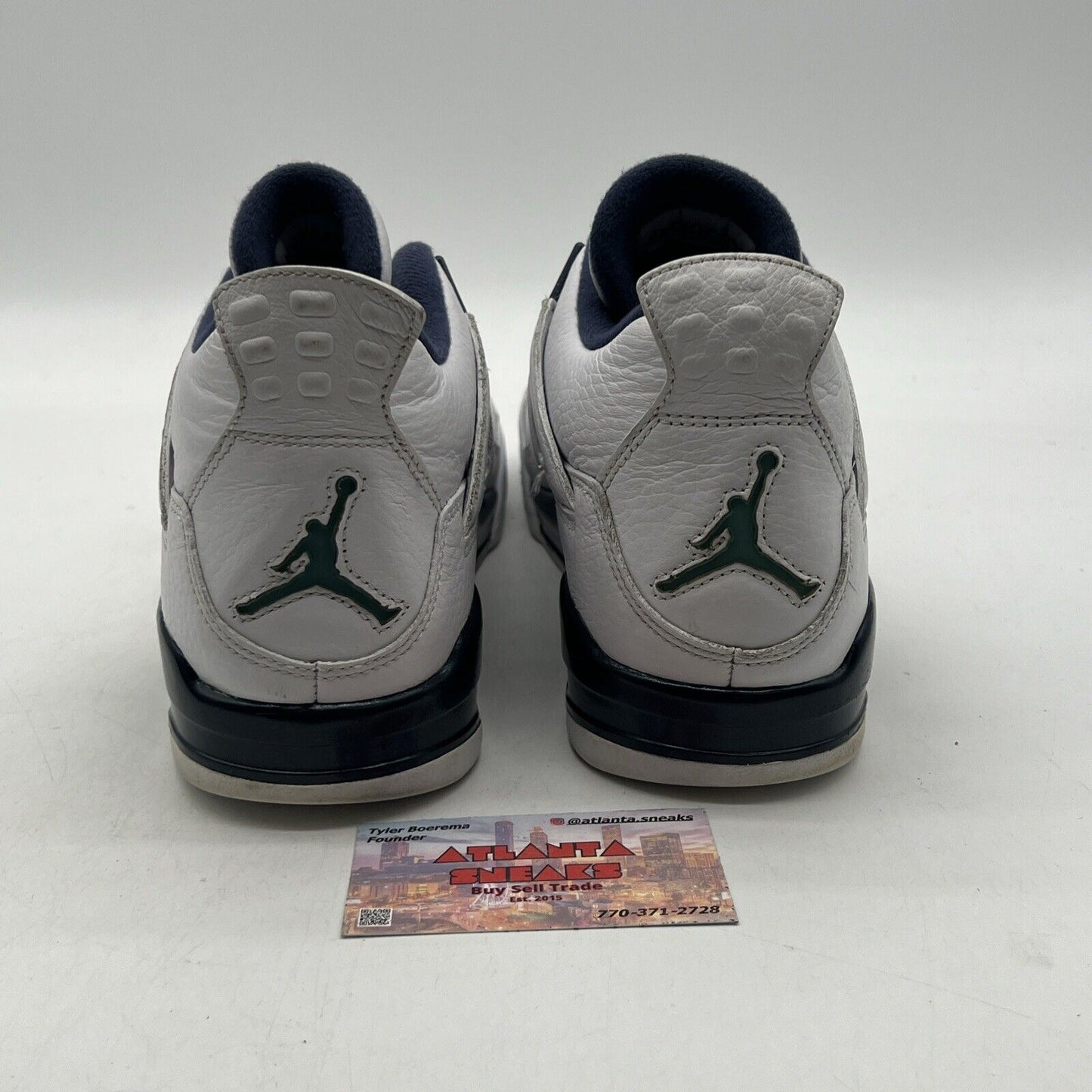 Size 11 - Air Jordan 4 Retro LS Columbia White Navy Leather (314254-107)