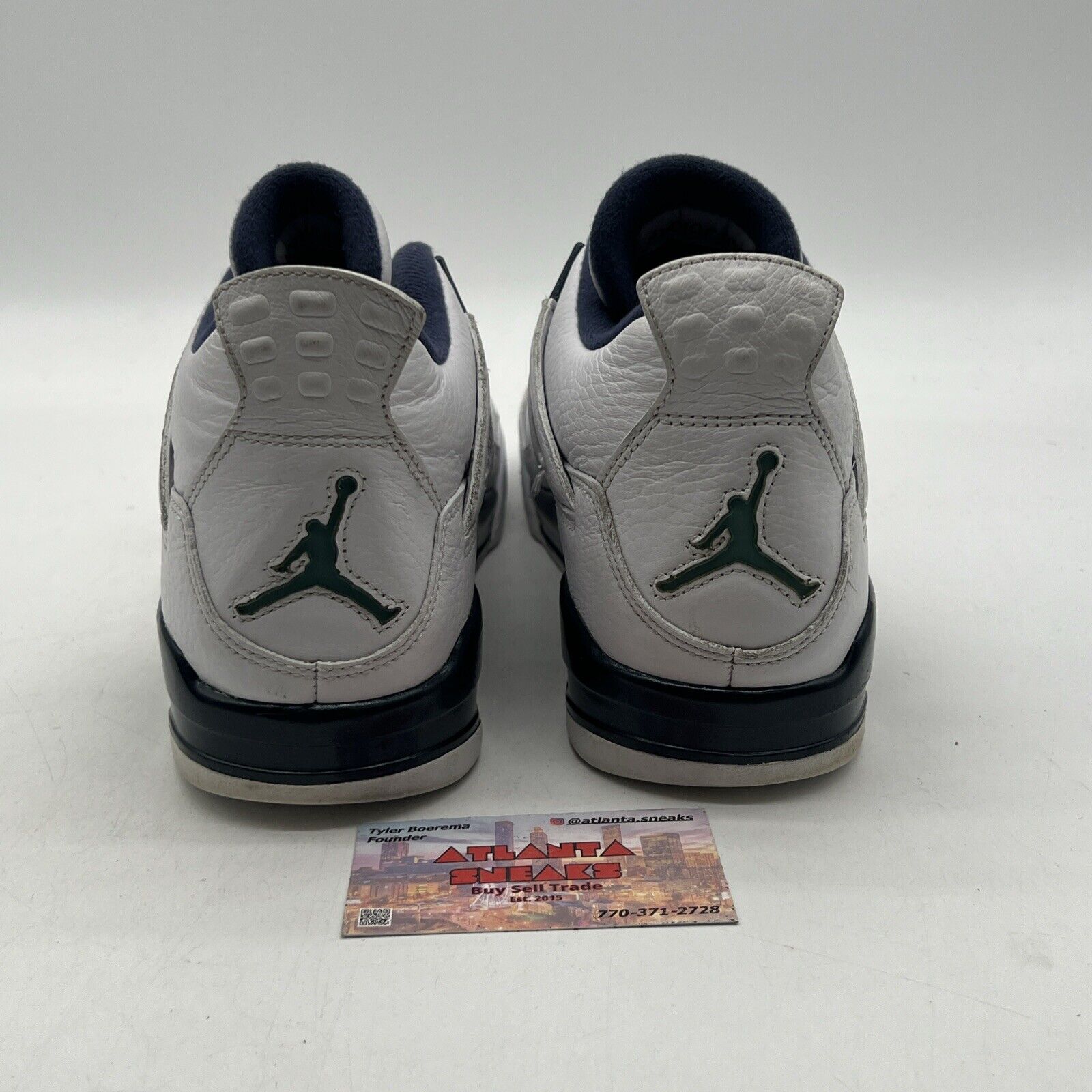 Size 11 - Air Jordan 4 Retro LS Columbia White Navy Leather (314254-107)