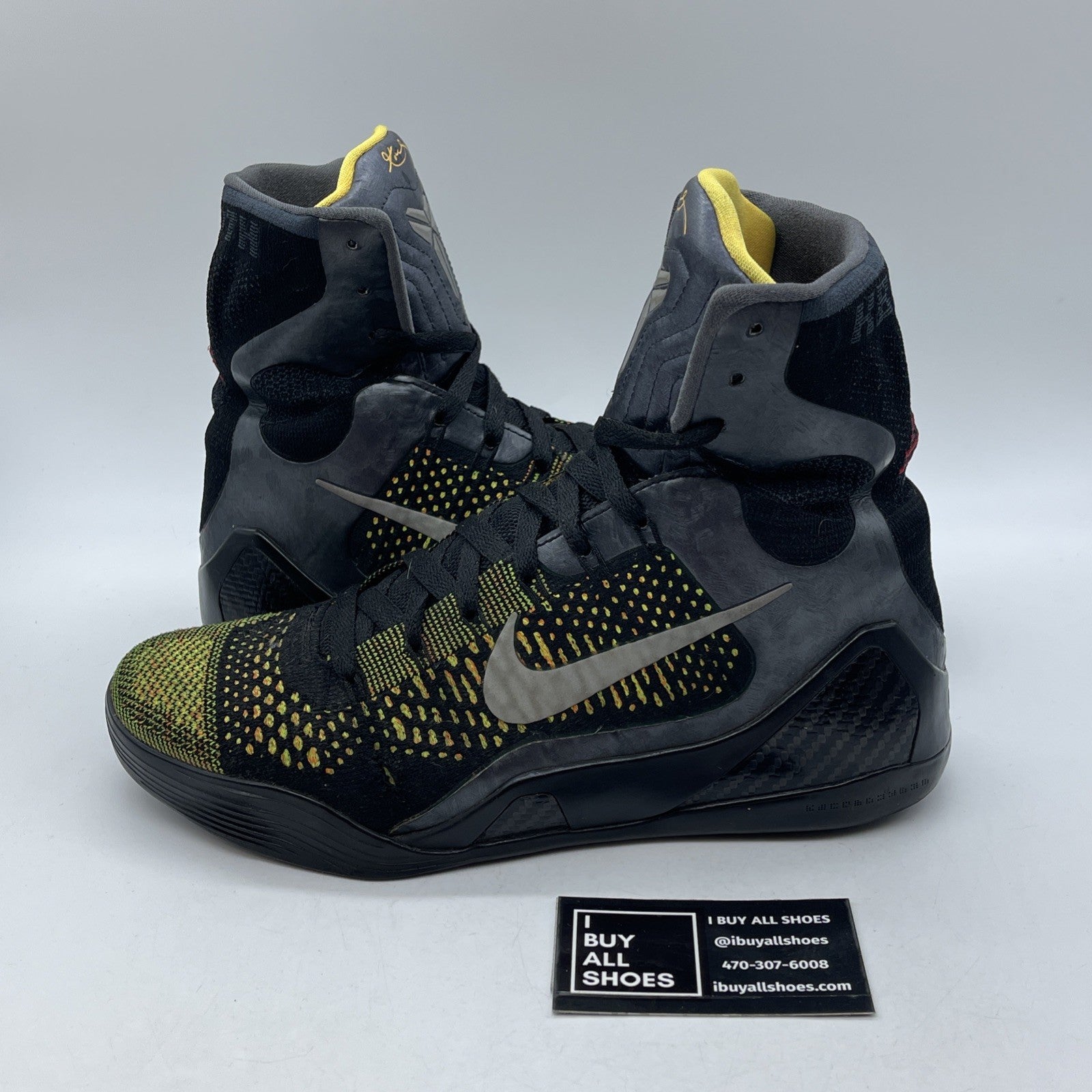 Size 9.5 - Nike Kobe 9 Elite Inspiration Black Yellow Suede (630847-004)