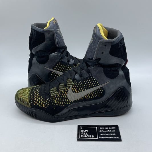 Size 9.5 - Nike Kobe 9 Elite Inspiration Black Yellow Suede (630847-004)